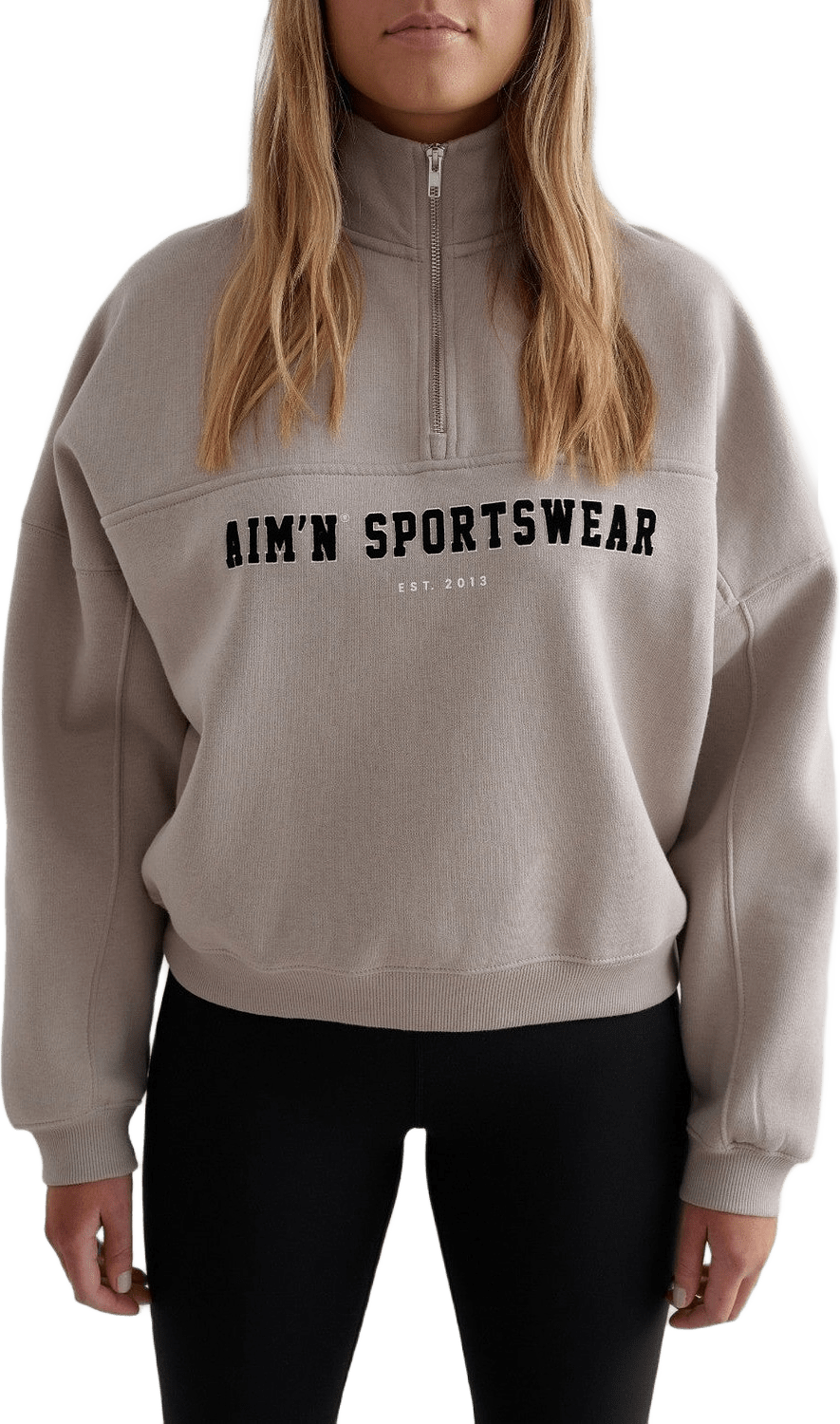 Dark Clay Varsity Sweat Half Zip