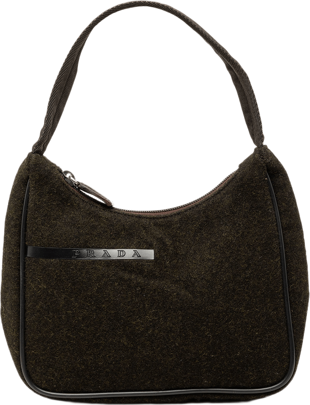 Prada Sports Line Wool Handbag, från Luxclusif, i färgen brun.