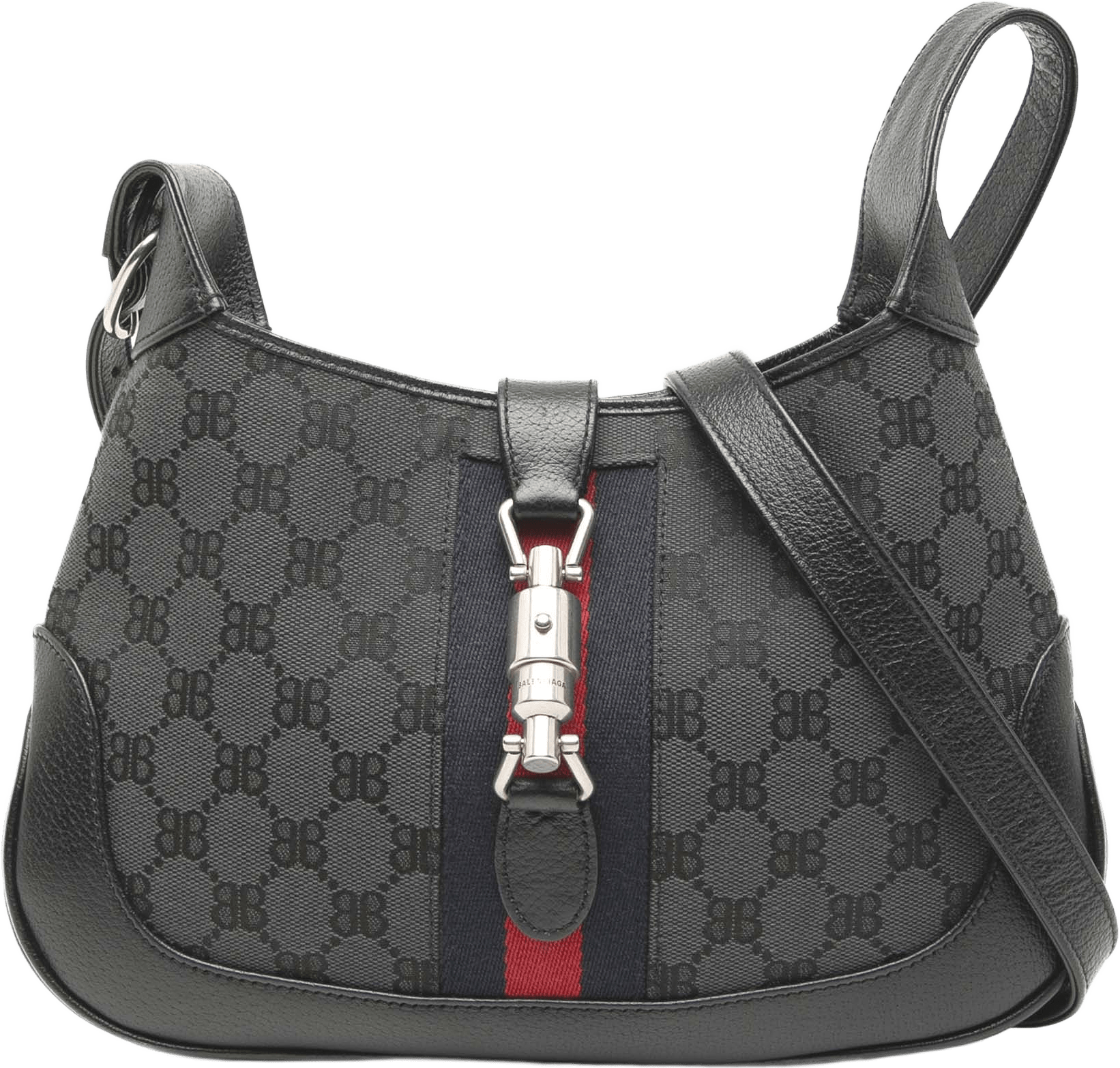 Balenciaga Gucci The Hacker Project Small Bb Canvas Web Jackie 1961 Crossbody, från Luxclusif, i färgen black.