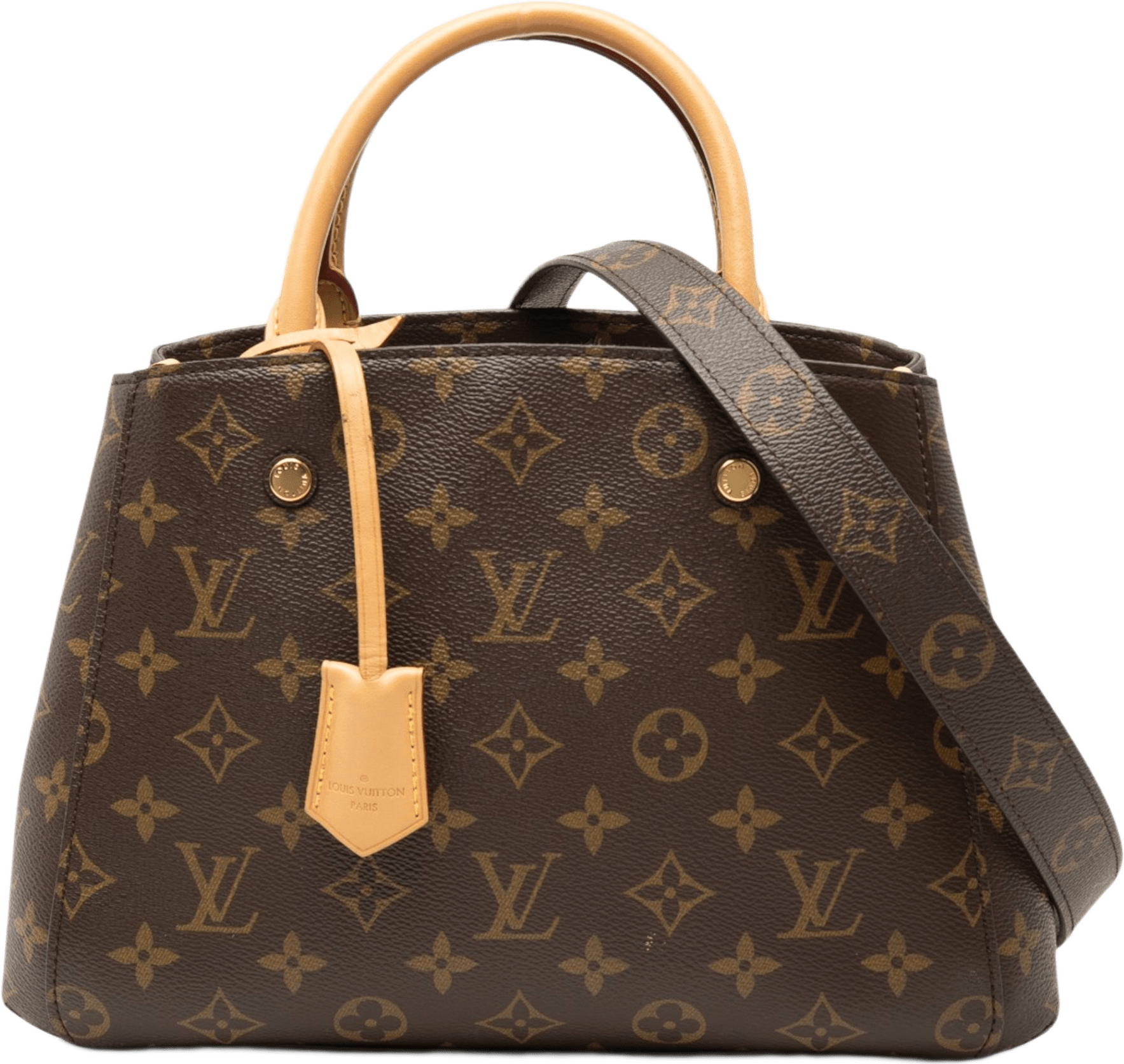 Louis Vuitton Monogram Montaigne Bb, från Luxclusif, i färgen brun.