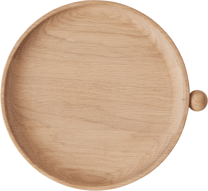 Inka Wood Tray Round, från OYOY Living, i färgen nature.
