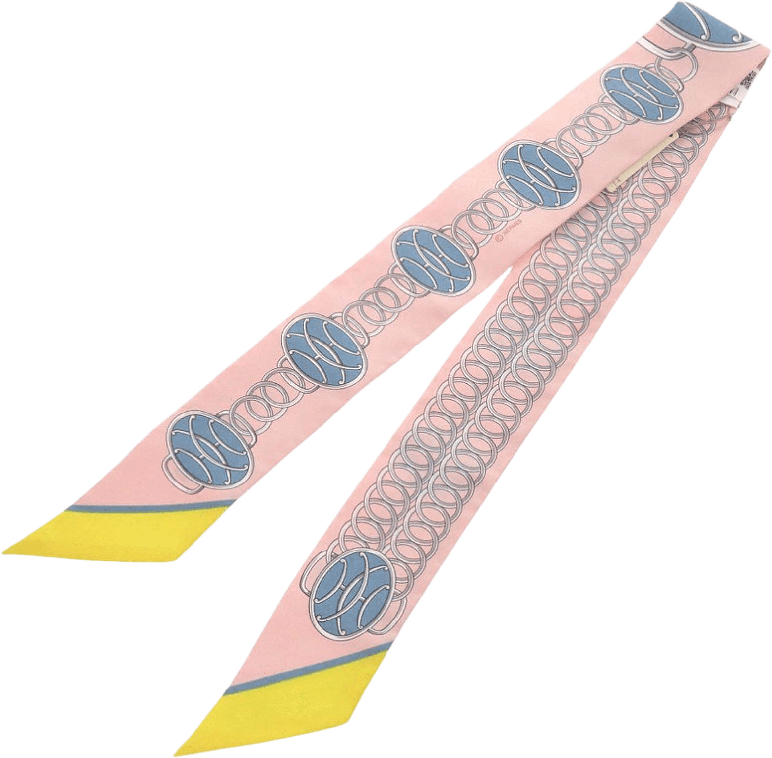 Hermès Lift Profile Silk Twilly Scarf, från Luxclusif, i färgen light pink.