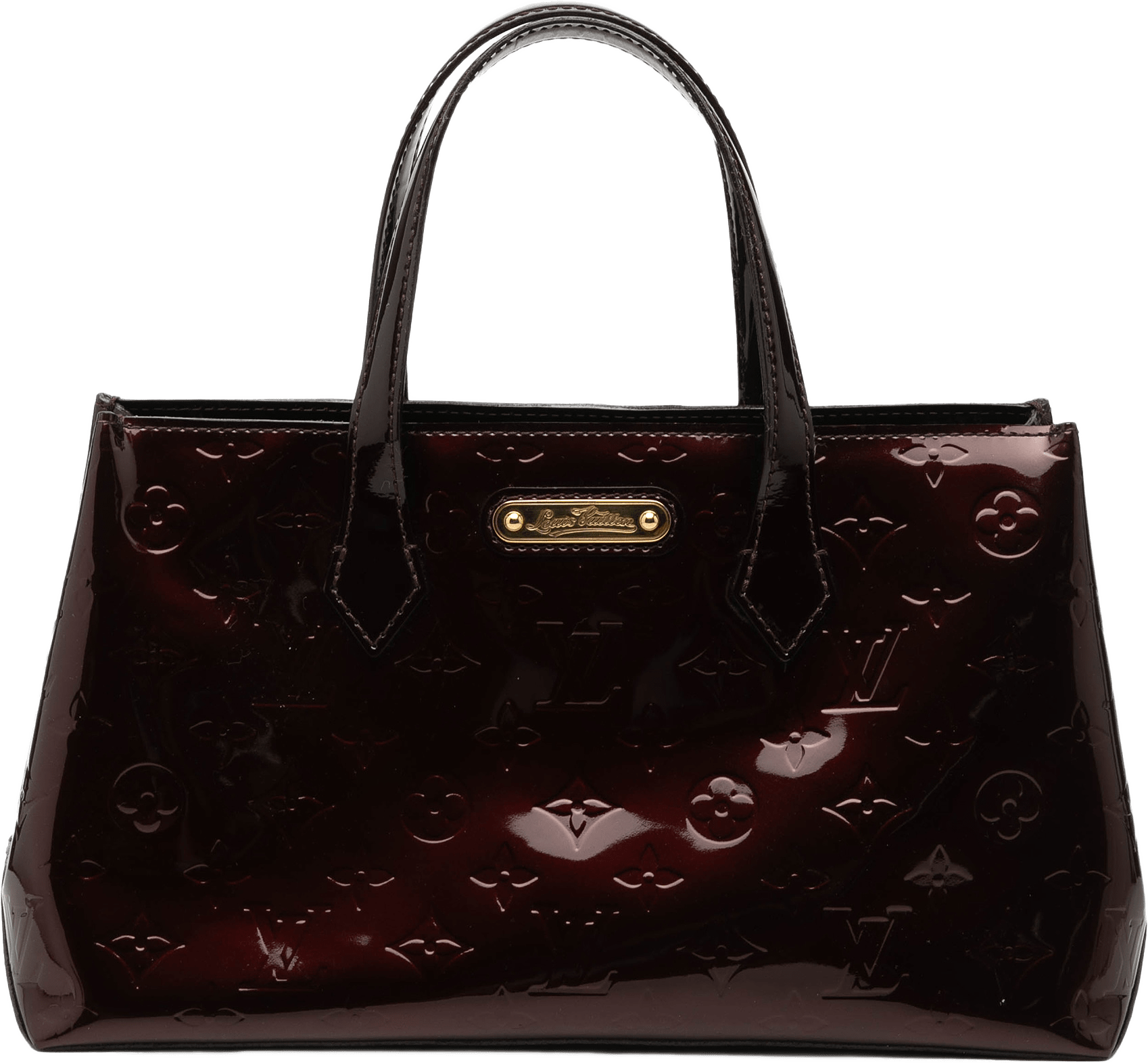 Louis Vuitton Monogram Vernis Wilshire Pm, från Luxclusif, i färgen purple.
