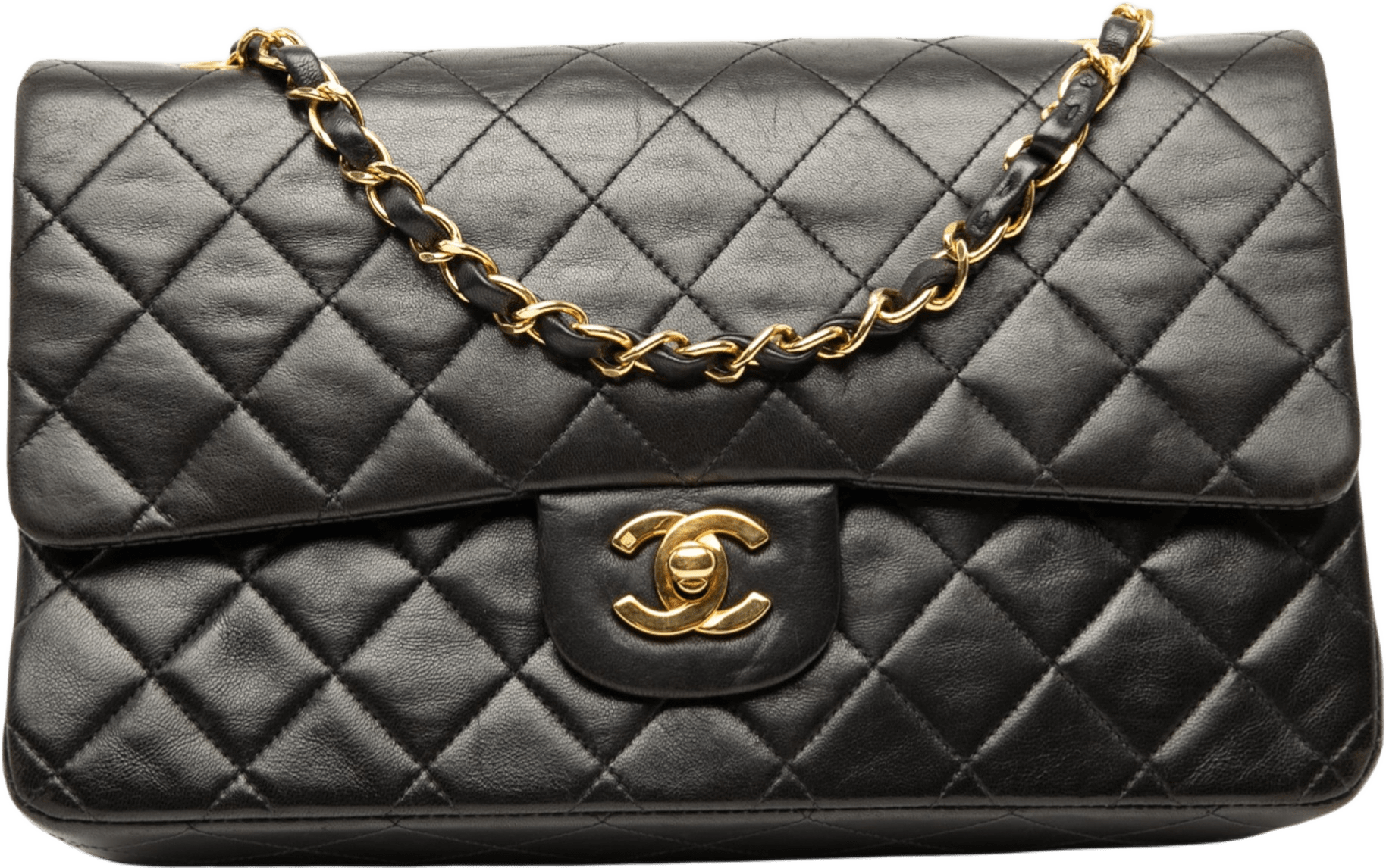 Chanel Medium Classic Lambskin Double Flap, från Luxclusif, i färgen black.