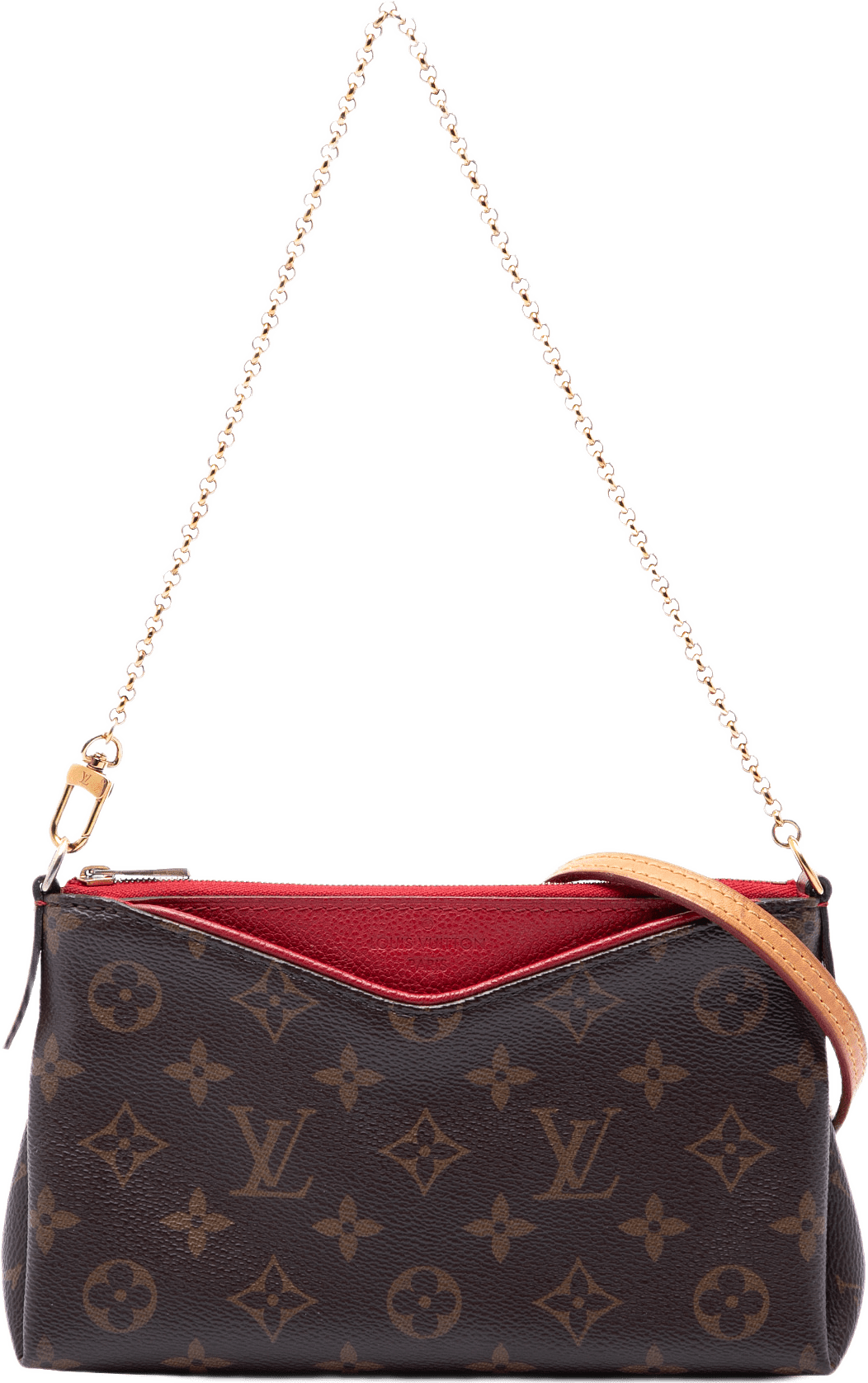 Louis Vuitton Monogram Pallas Clutch, från Luxclusif, i färgen brun.