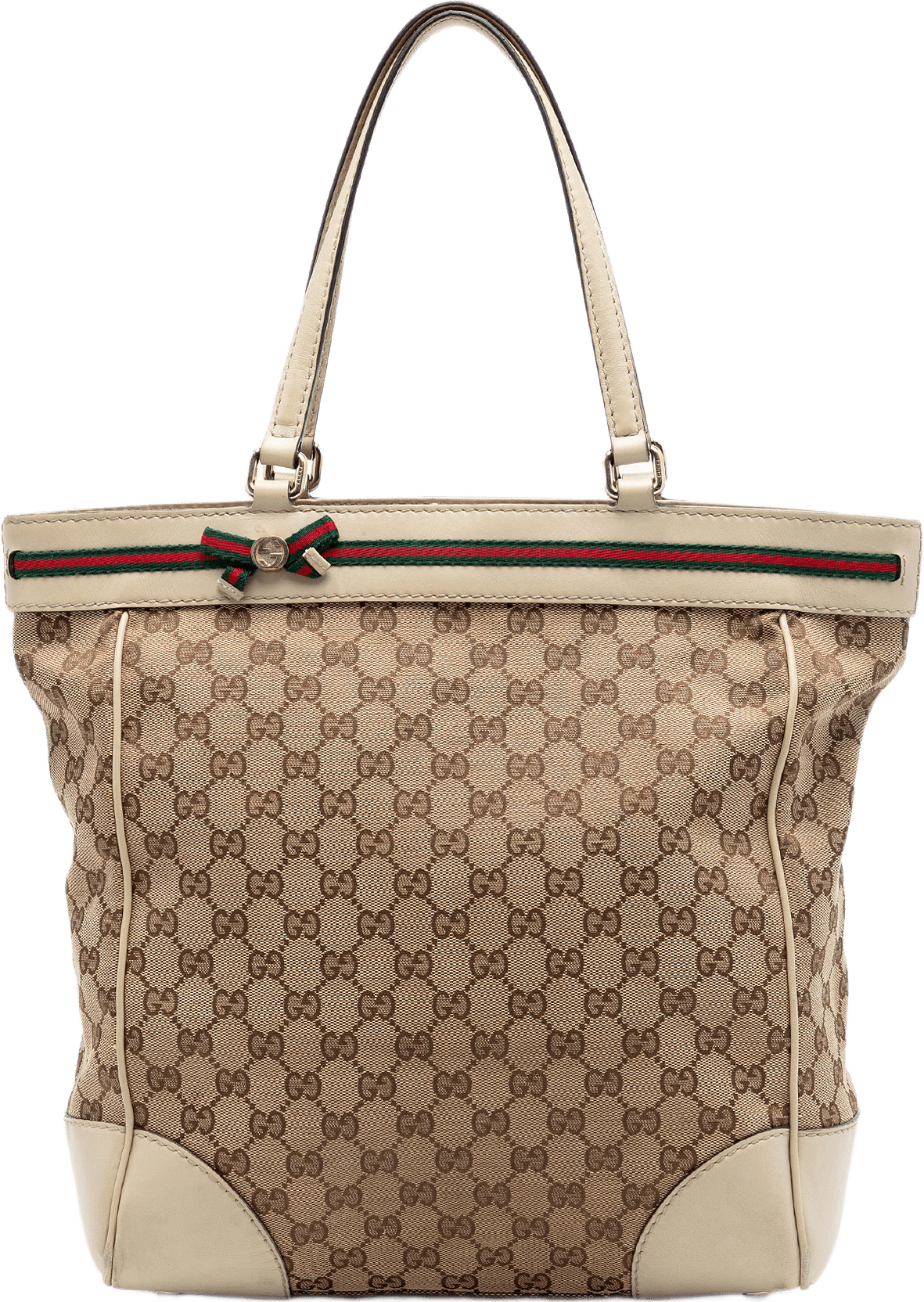Gucci Gg Canvas Web Mayfair Tote, från Luxclusif, i färgen vit.