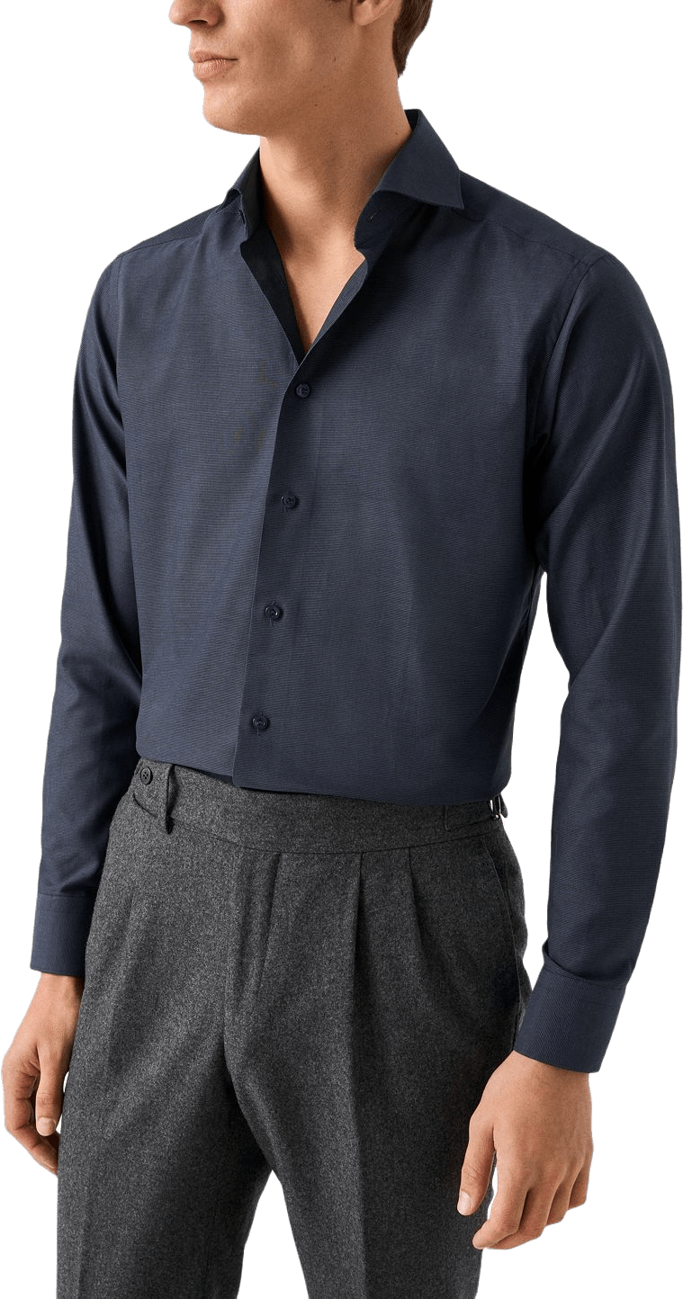 Contemporary Fit Signature Dobby-skjorta, från Eton, i färgen navy blue.