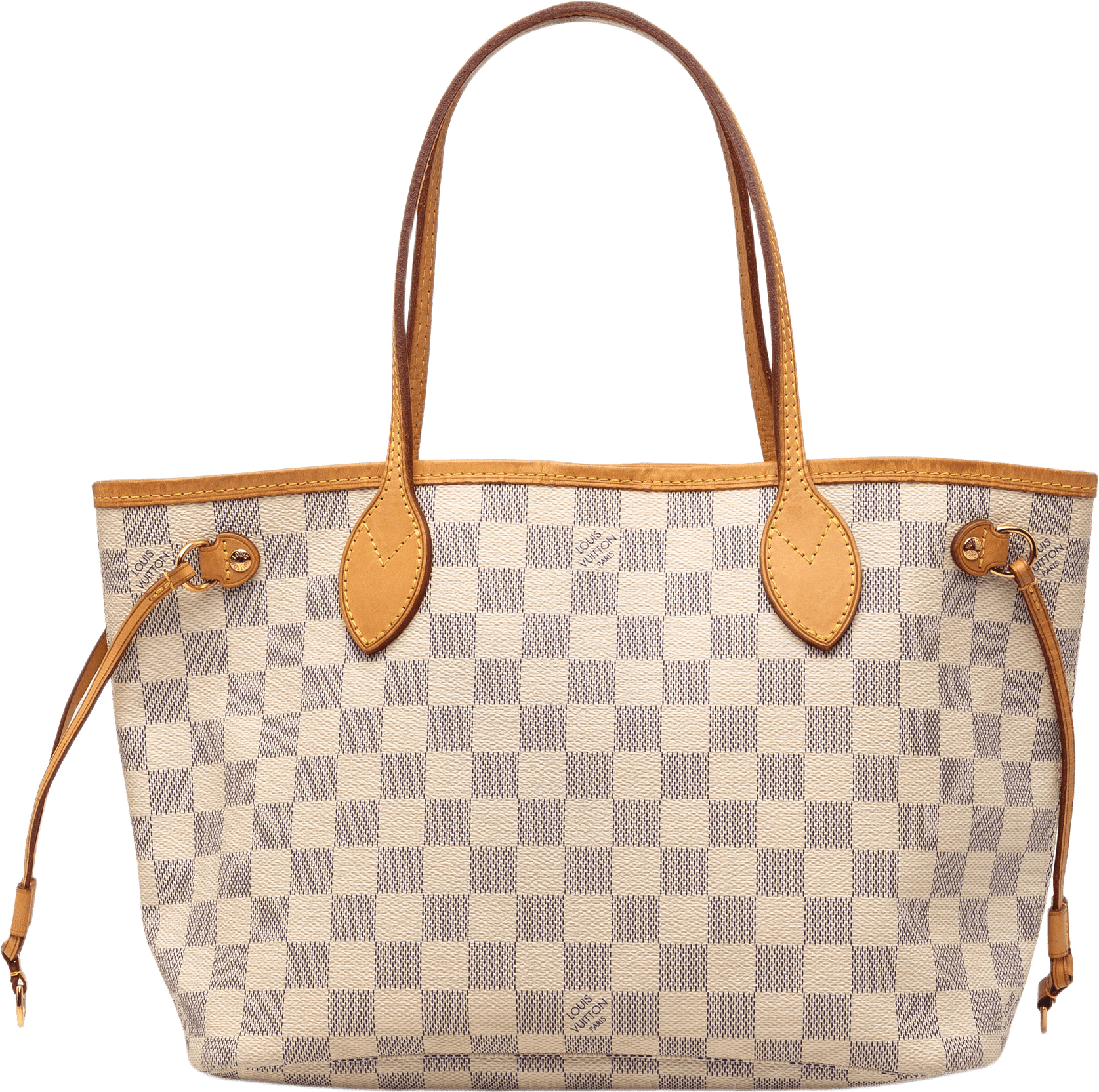 Louis Vuitton Damier Azur Neverfull Pm, från Luxclusif, i färgen white.