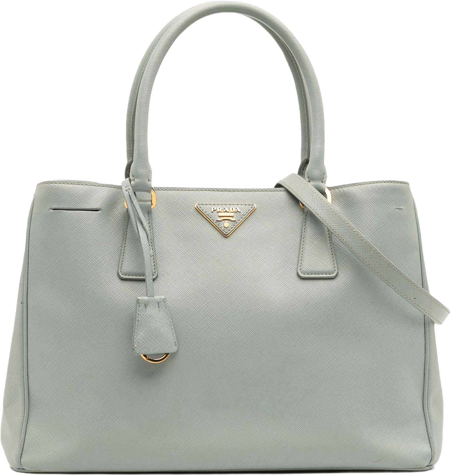 Prada Medium Saffiano Lux Galleria Satchel, från Luxclusif, i färgen light blue.