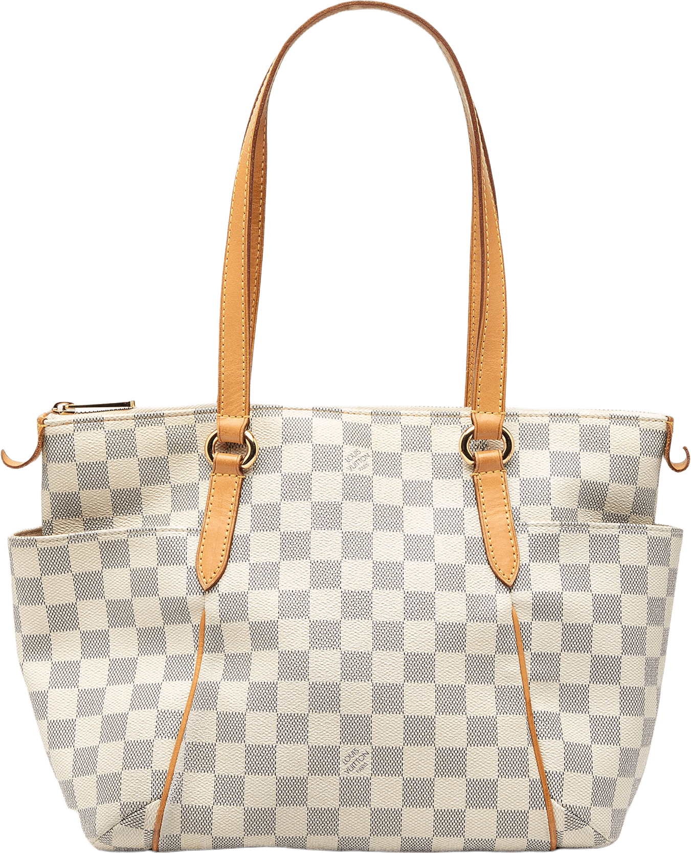 Louis Vuitton Damier Azur Totally Pm, från Luxclusif, i färgen white.