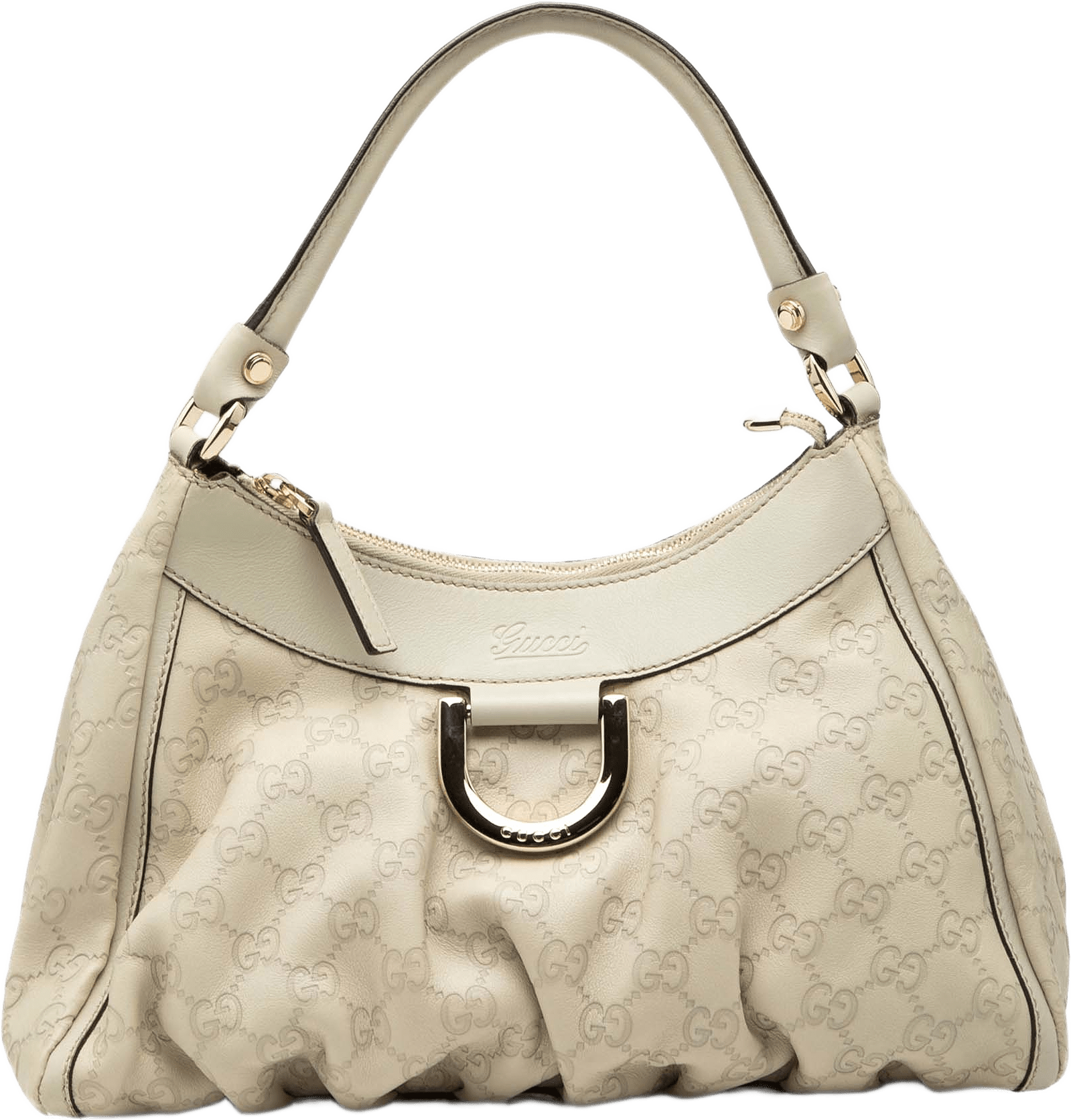 Gucci Guccissima Abbey D Ring Handbag, från Luxclusif, i färgen ivory.
