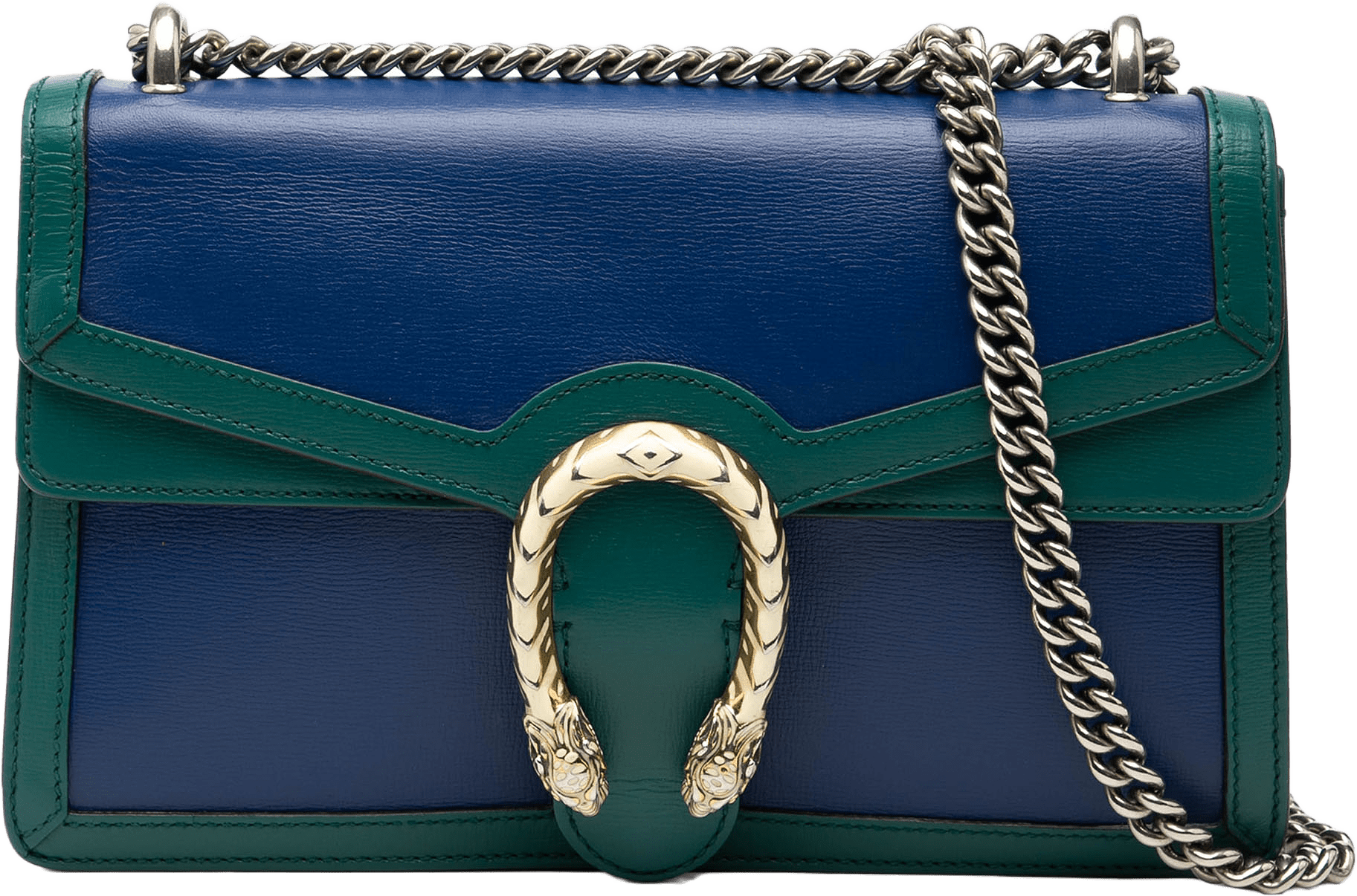 Gucci Medium Bicolor Leather Dionysus Crossbody, från Luxclusif, i färgen blue.