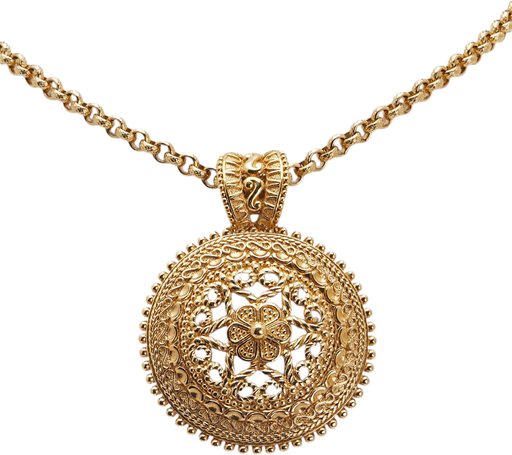 Dior Gold Plated Filigree Pendant Necklace, från Luxclusif, i färgen gold.