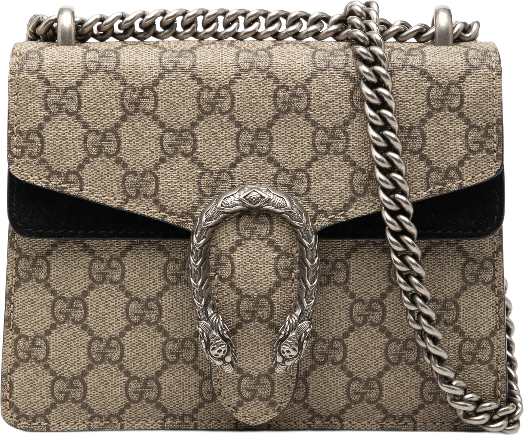 Gucci Small Gg Supreme Dionysus Crossbody, från Luxclusif, i färgen beige.