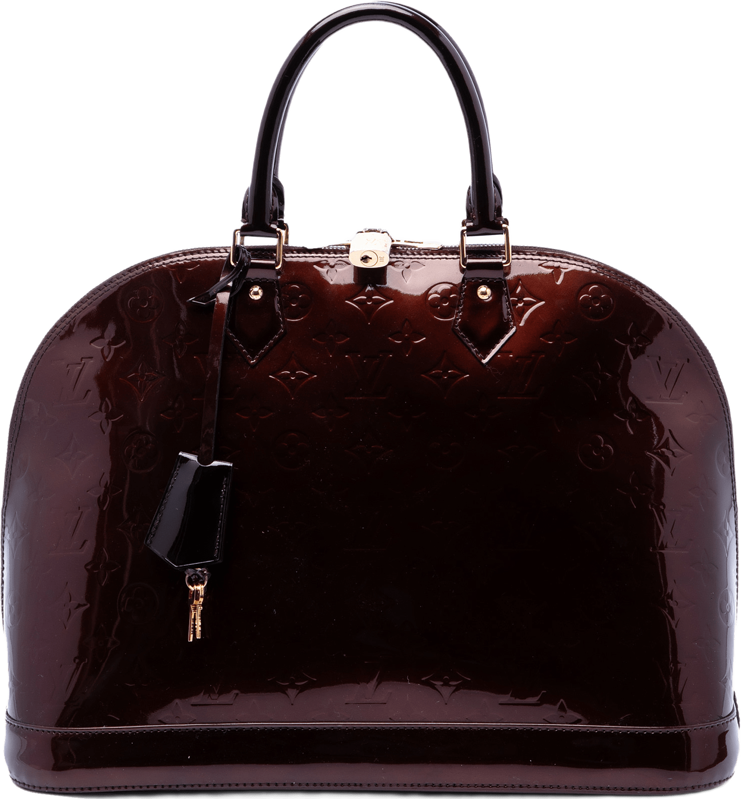 Louis Vuitton Monogram Vernis Alma Gm, från Luxclusif, i färgen purpur.