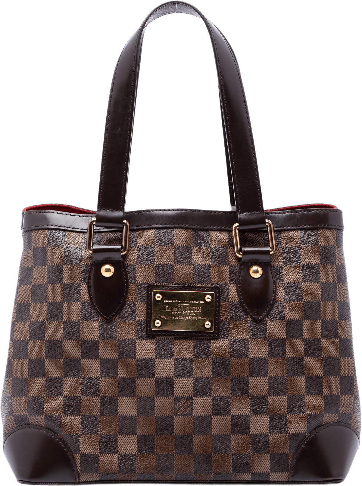 Louis Vuitton Damier Ebene Hampstead Pm, från Luxclusif, i färgen brun.
