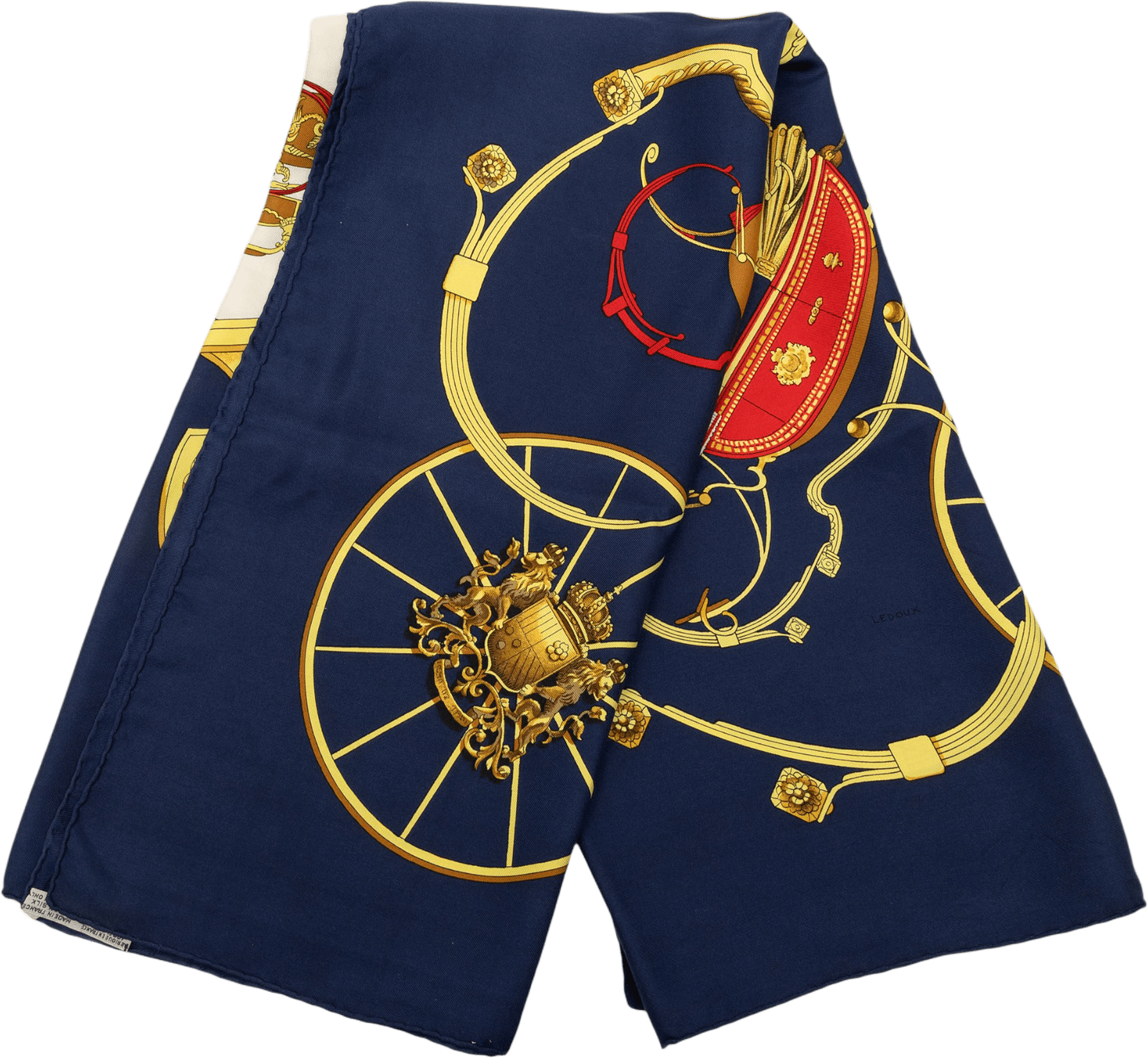 Hermès Springs Silk Scarf 90, från Luxclusif, i färgen navy.