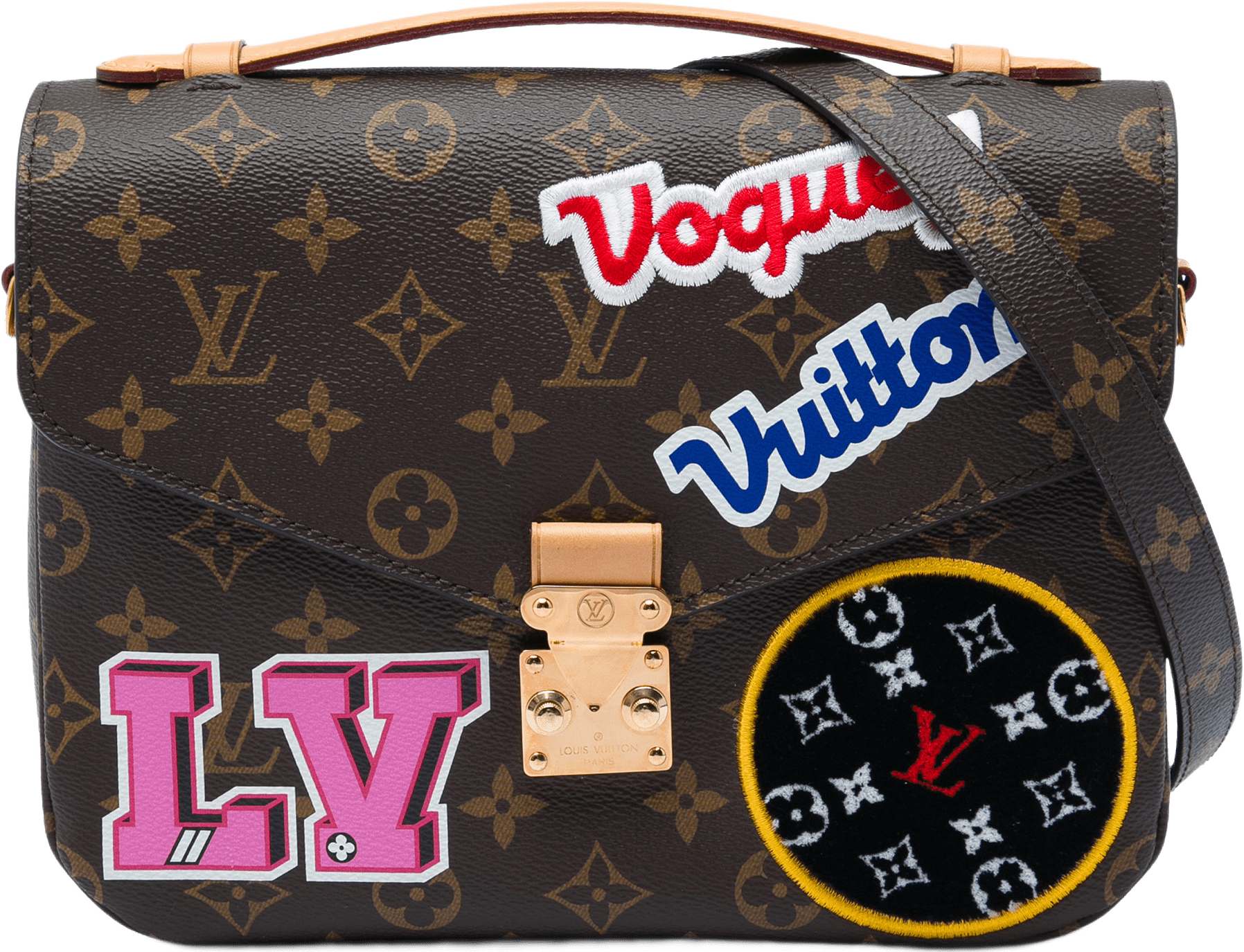 Louis Vuitton Monogram Patches Pochette Metis, från Luxclusif, i färgen brun.