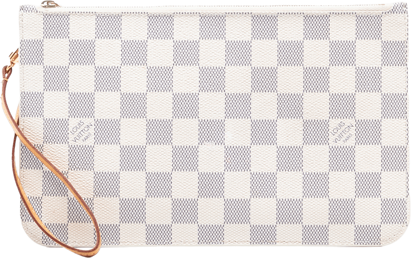 Louis Vuitton Damier Azur Neverfull Mm Pouch, från Luxclusif, i färgen white.