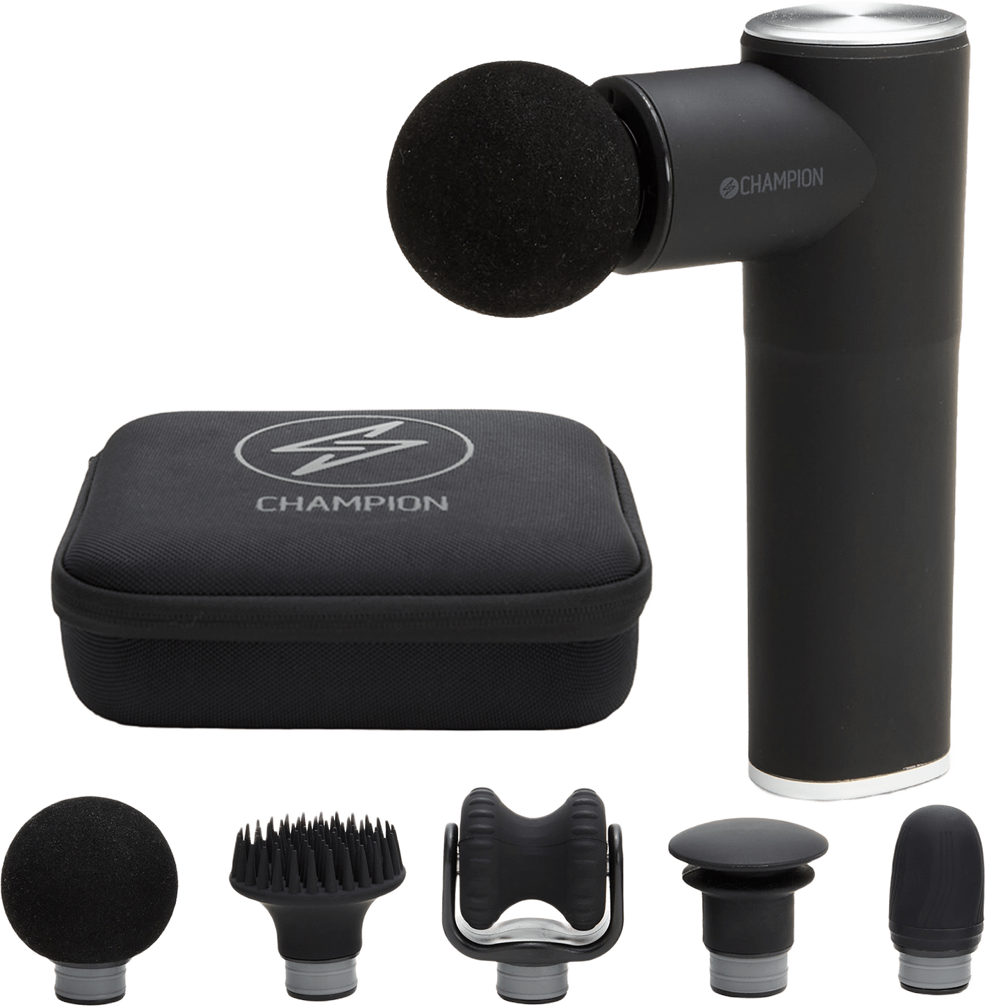 Massagepistol Compact Power 3300rpm 1800mah Mg400 Svart/silver, från Champion Nordic, i färgen svart/silver.