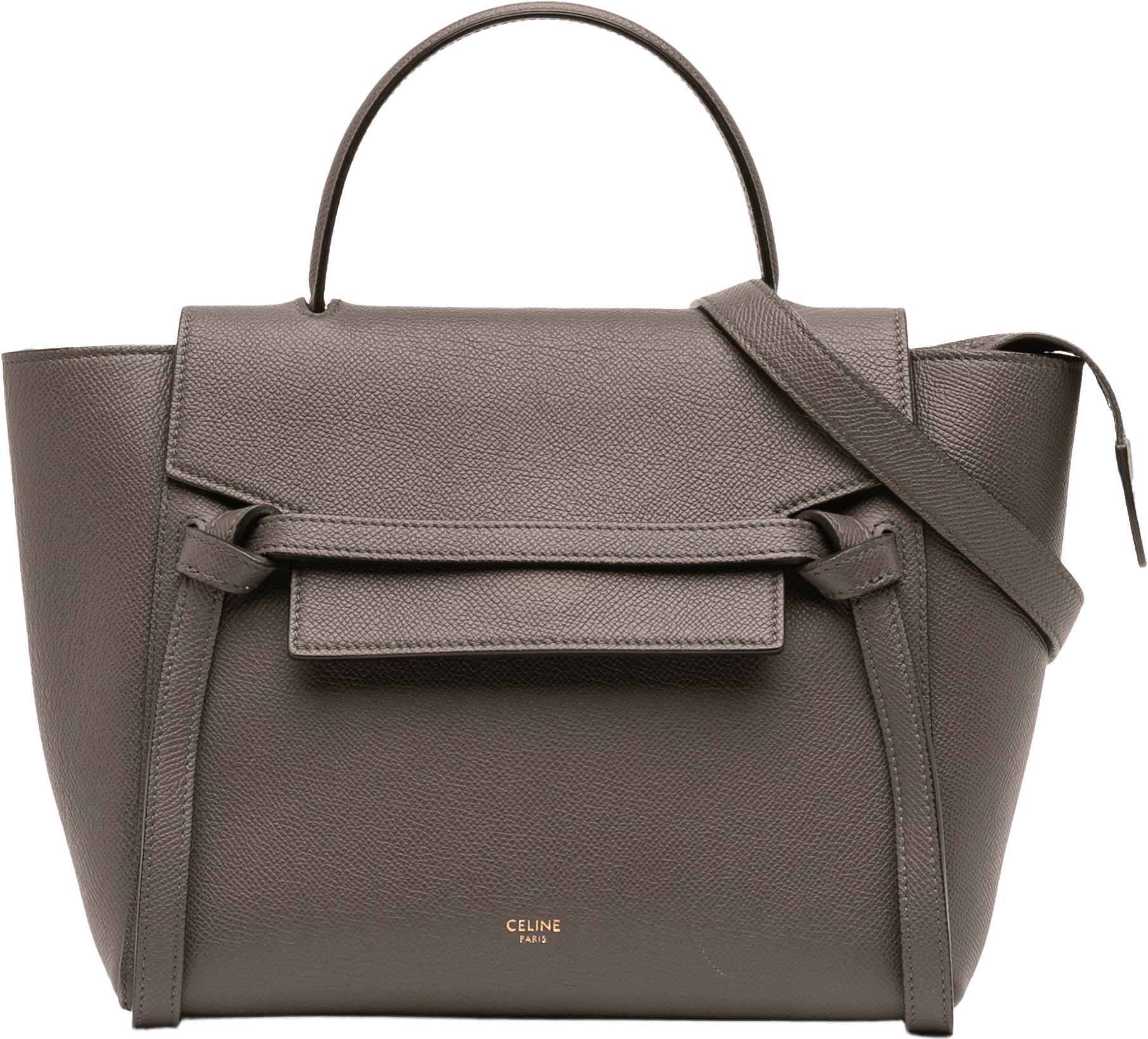 Celine Micro Grained Calfskin Belt Bag, från Luxclusif, i färgen taupe.