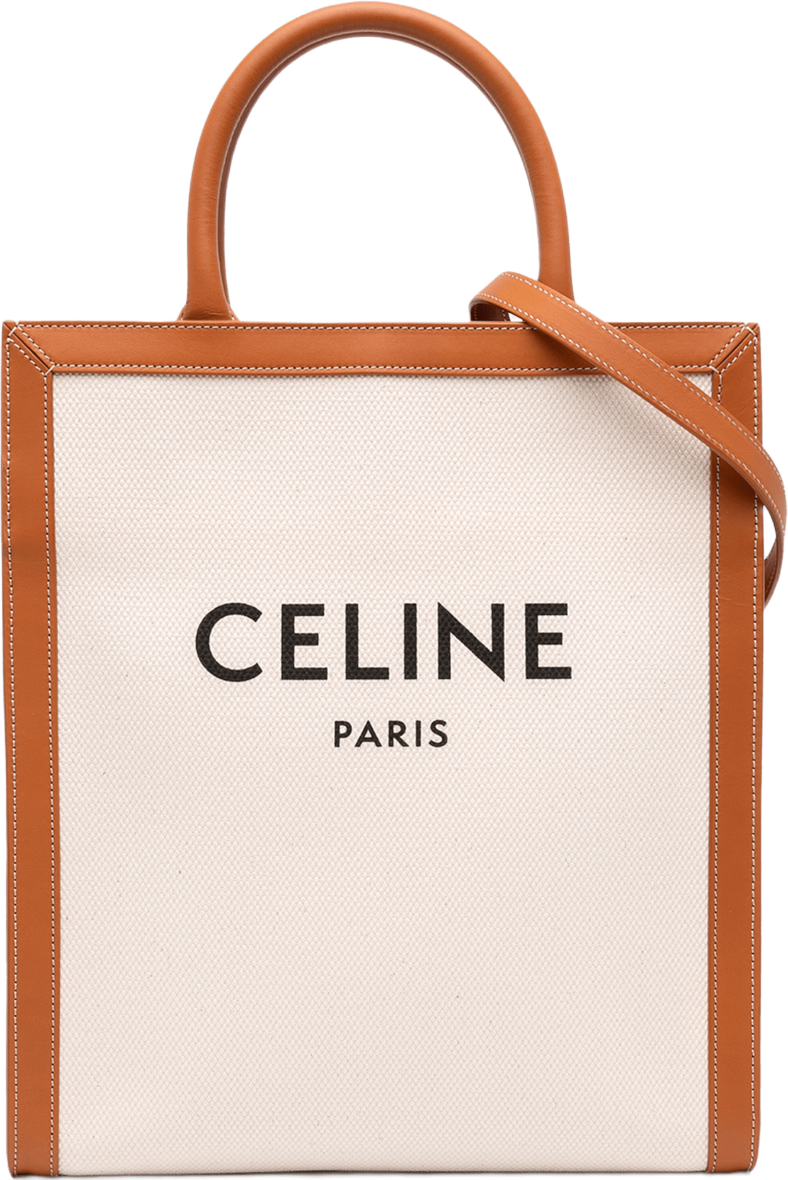 Celine Small Canvas Vertical Cabas Satchel, från Luxclusif, i färgen brun.