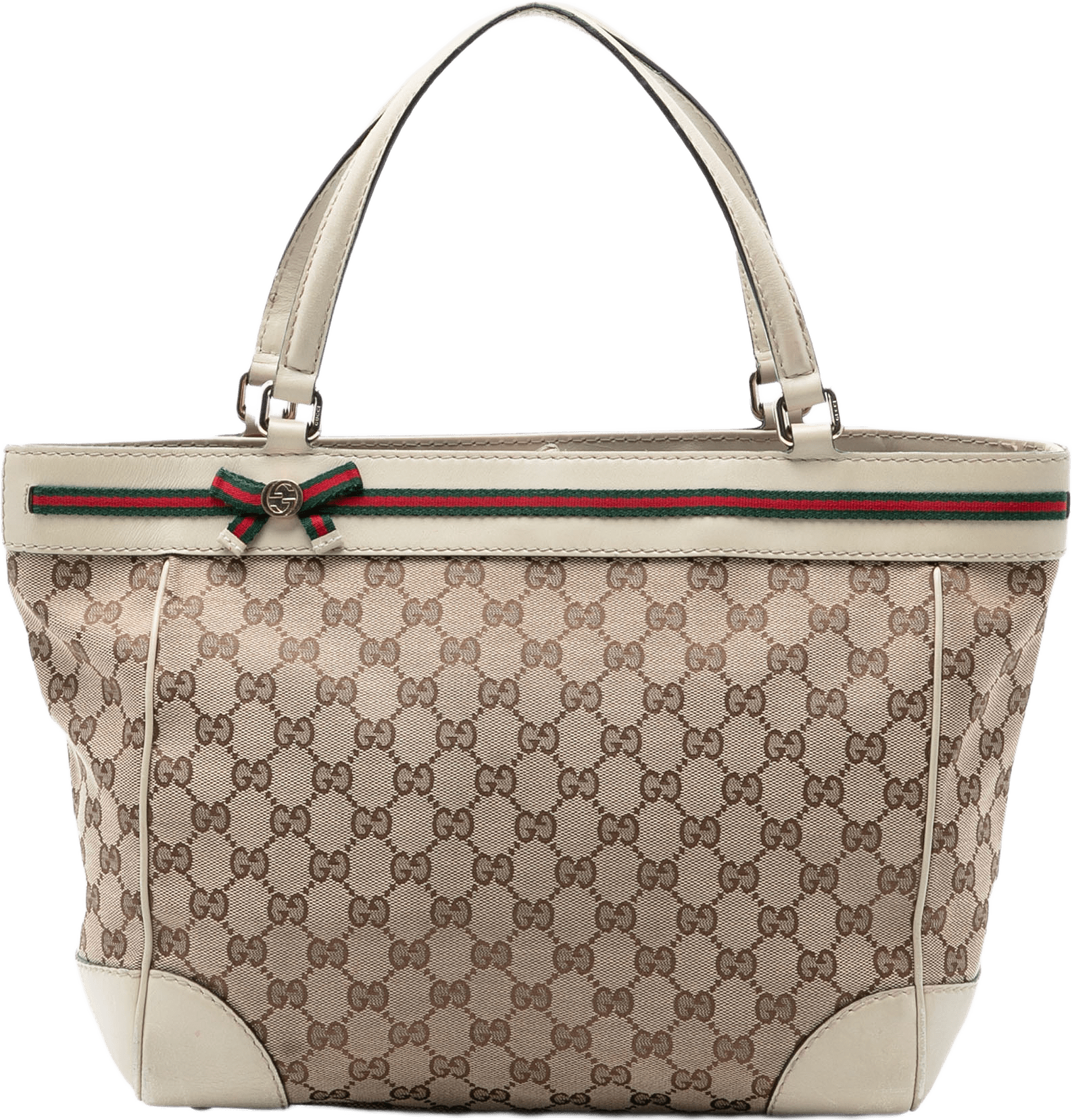 Gucci Gg Canvas Web Mayfair Tote, från Luxclusif, i färgen beige.