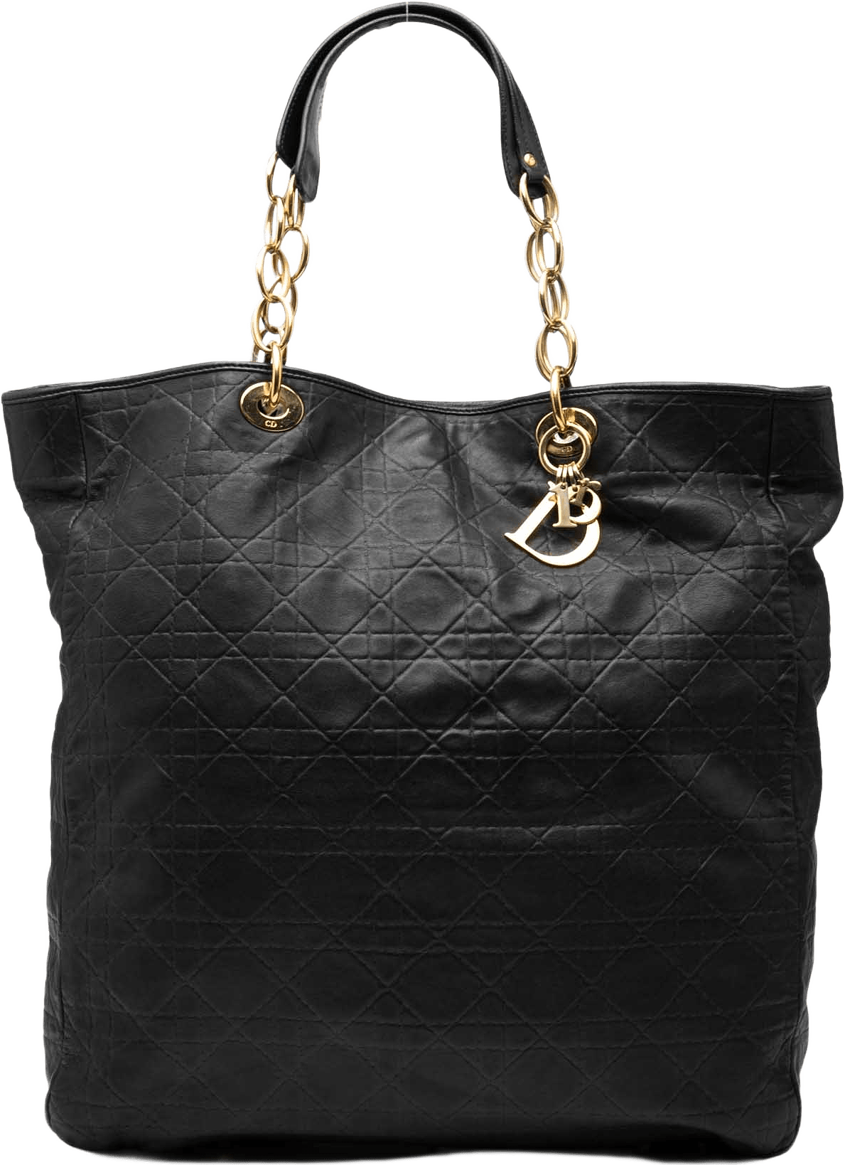 Dior Large Lambskin Cannage Lady Dior Soft Shopping Tote, från Luxclusif, i färgen black.