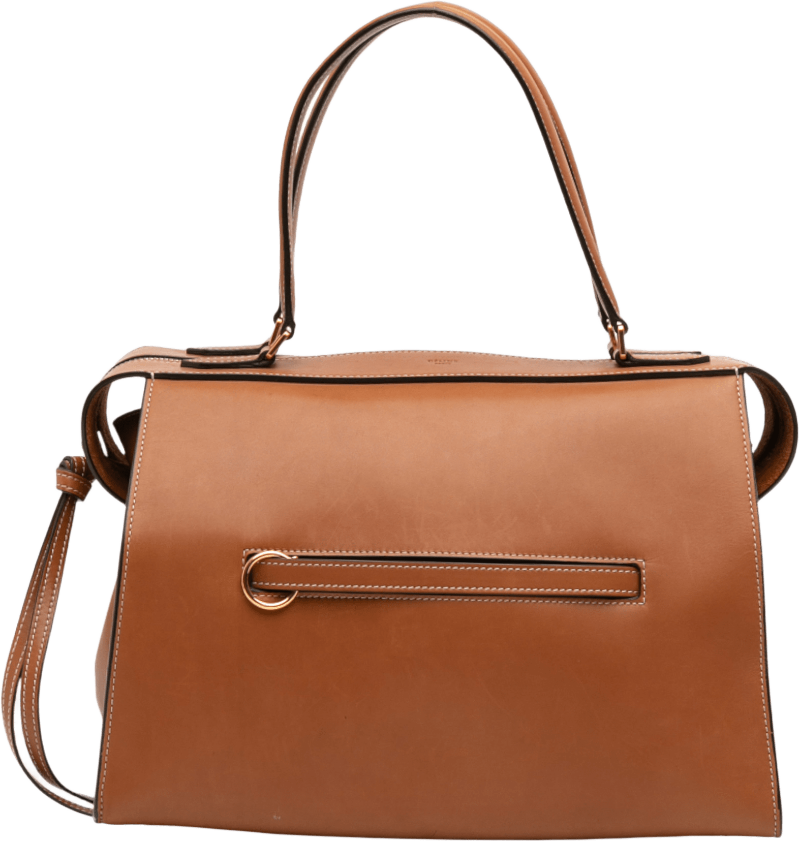 Celine Small Smooth Calfskin Ring Handbag, från Luxclusif, i färgen brown.