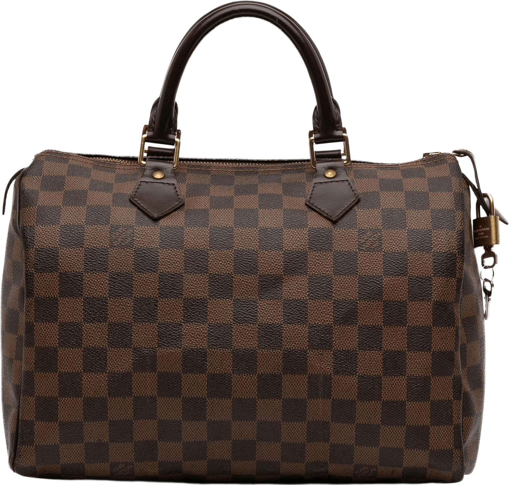 Louis Vuitton Damier Ebene Speedy 30, från Luxclusif, i färgen brown.