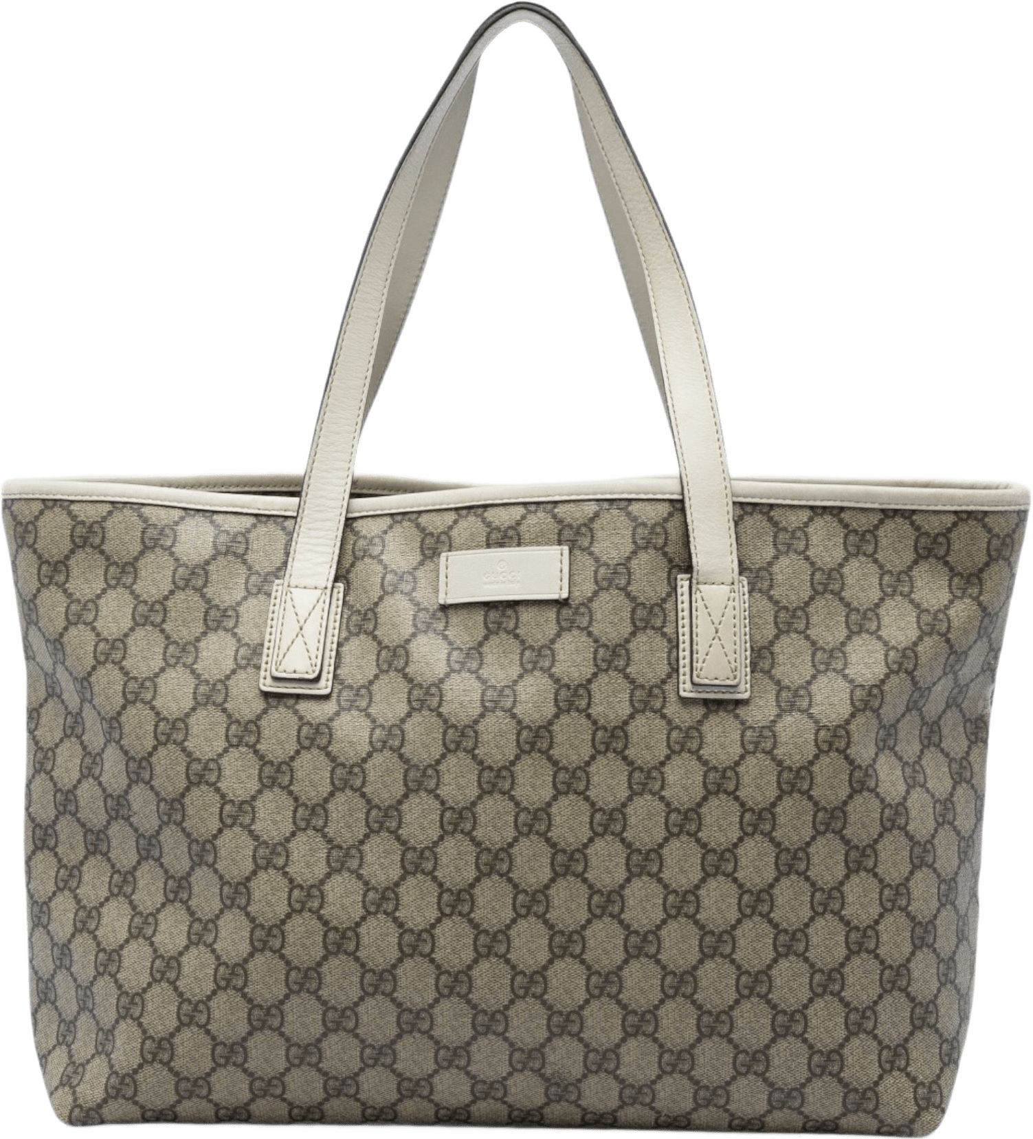 Gucci Medium Gg Supreme Tote, från Luxclusif, i färgen beige.