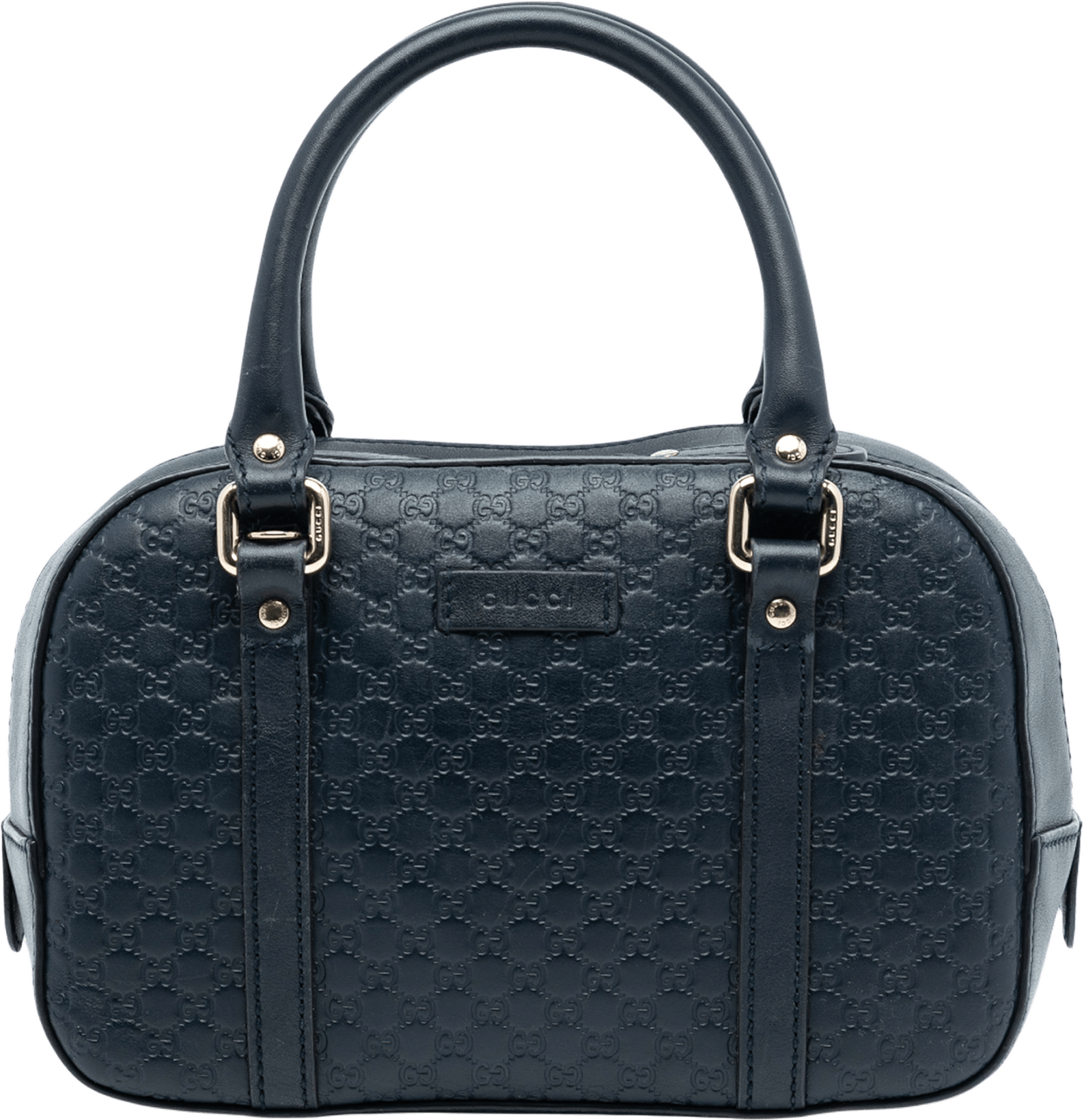 Gucci Small Microguccissima Bree Satchel, från Luxclusif, i färgen navy.