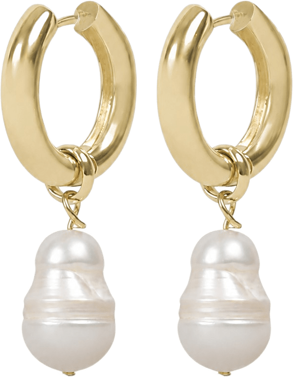 Union Pearl Pendant Ear, från SNÖ of Sweden, i färgen g/white.