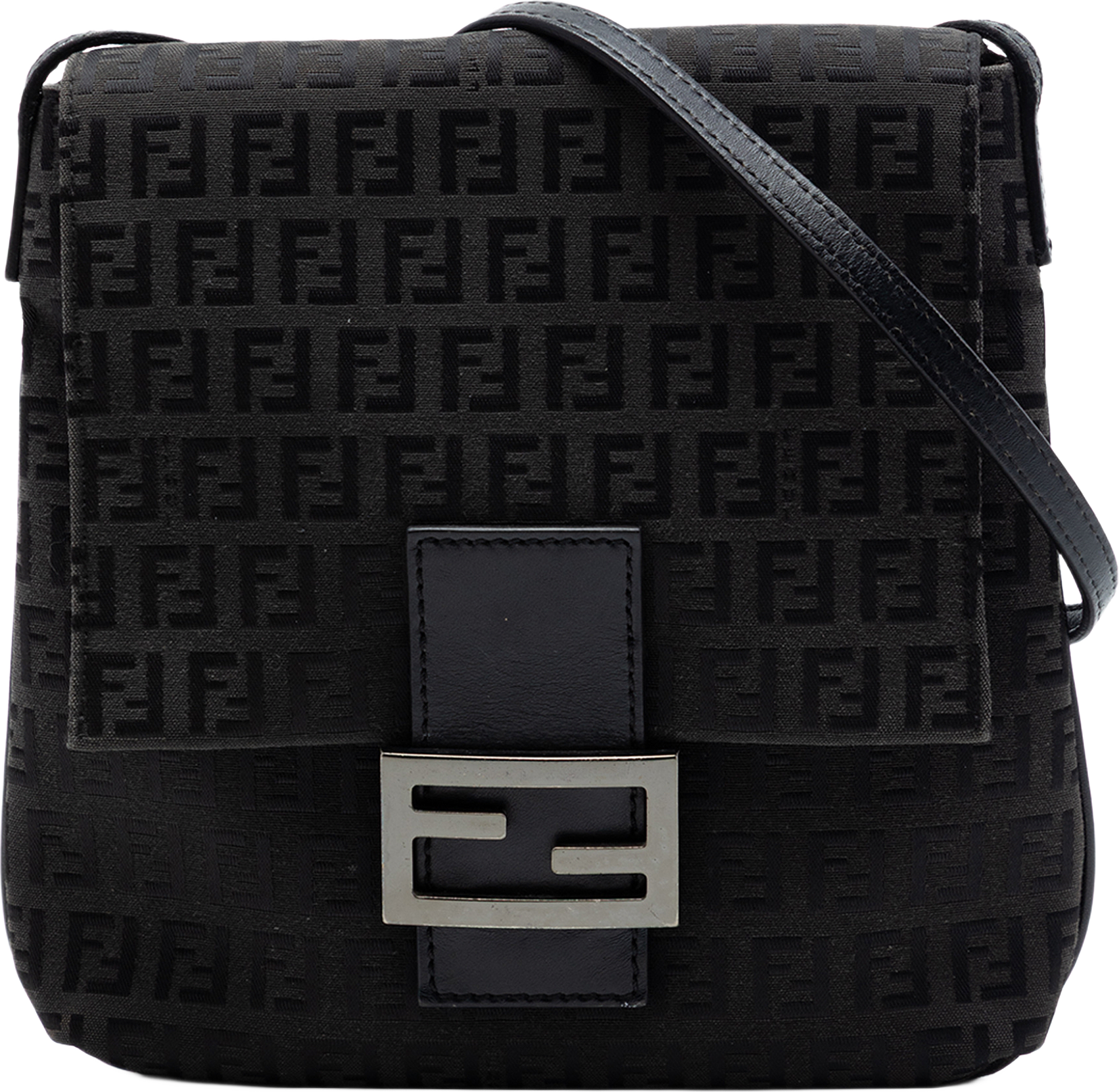 Fendi Zucchino Canvas Crossbody, från Luxclusif, i färgen black.