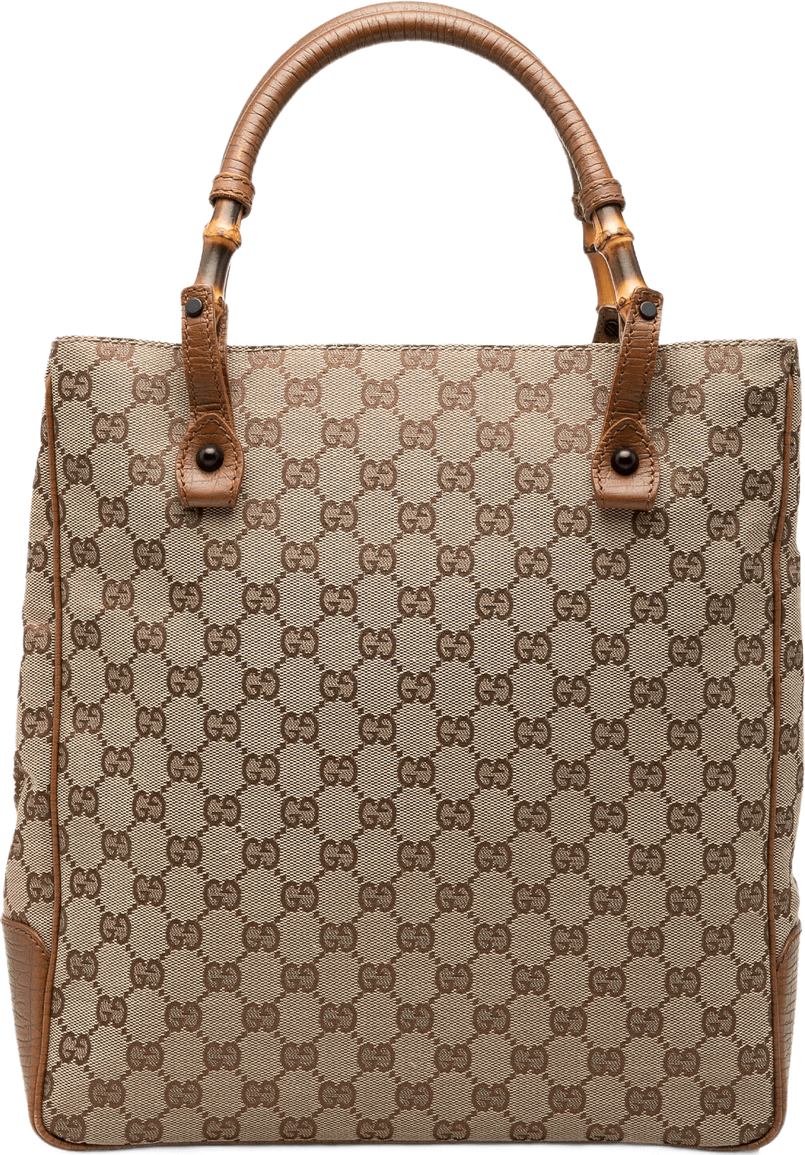 Gucci Gg Canvas Bamboo Tote, från Luxclusif, i färgen beige.