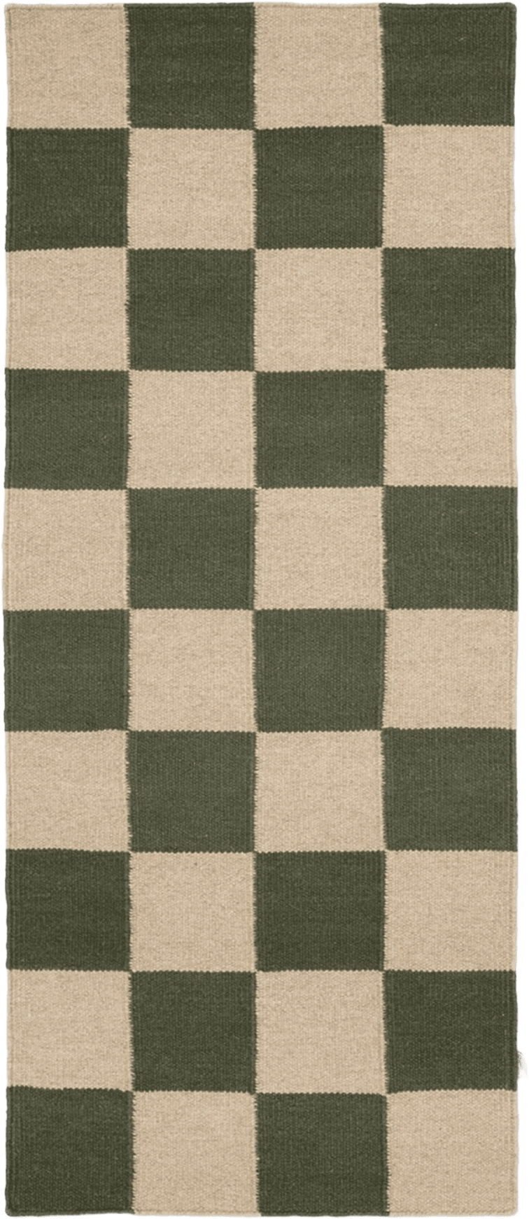 Gångmatta Square 80x200cm, från Classic Collection, i färgen skogsgrön/natur.