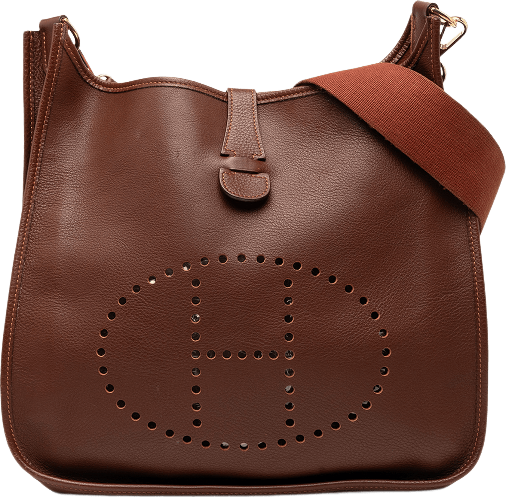 Hermès Clemence Evelyne 33, från Luxclusif, i färgen dark brown.