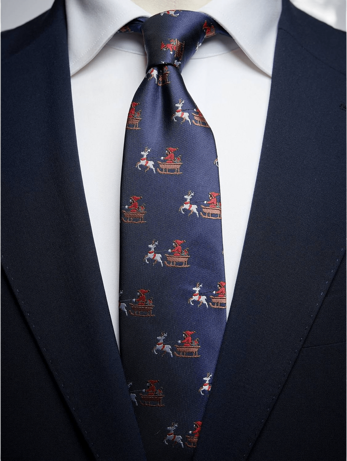 Christmas Santa In A Sleigh Tie