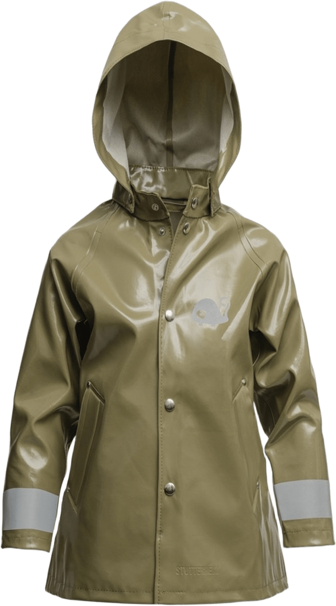Mini Opal Kids Raincoat, från Stutterheim, i färgen aloe.