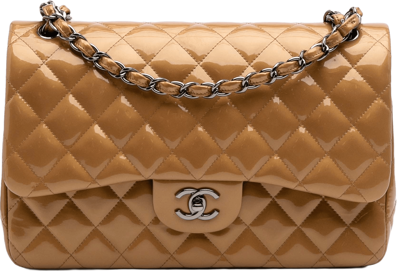 Chanel Jumbo Classic Metallic Patent Double Flap