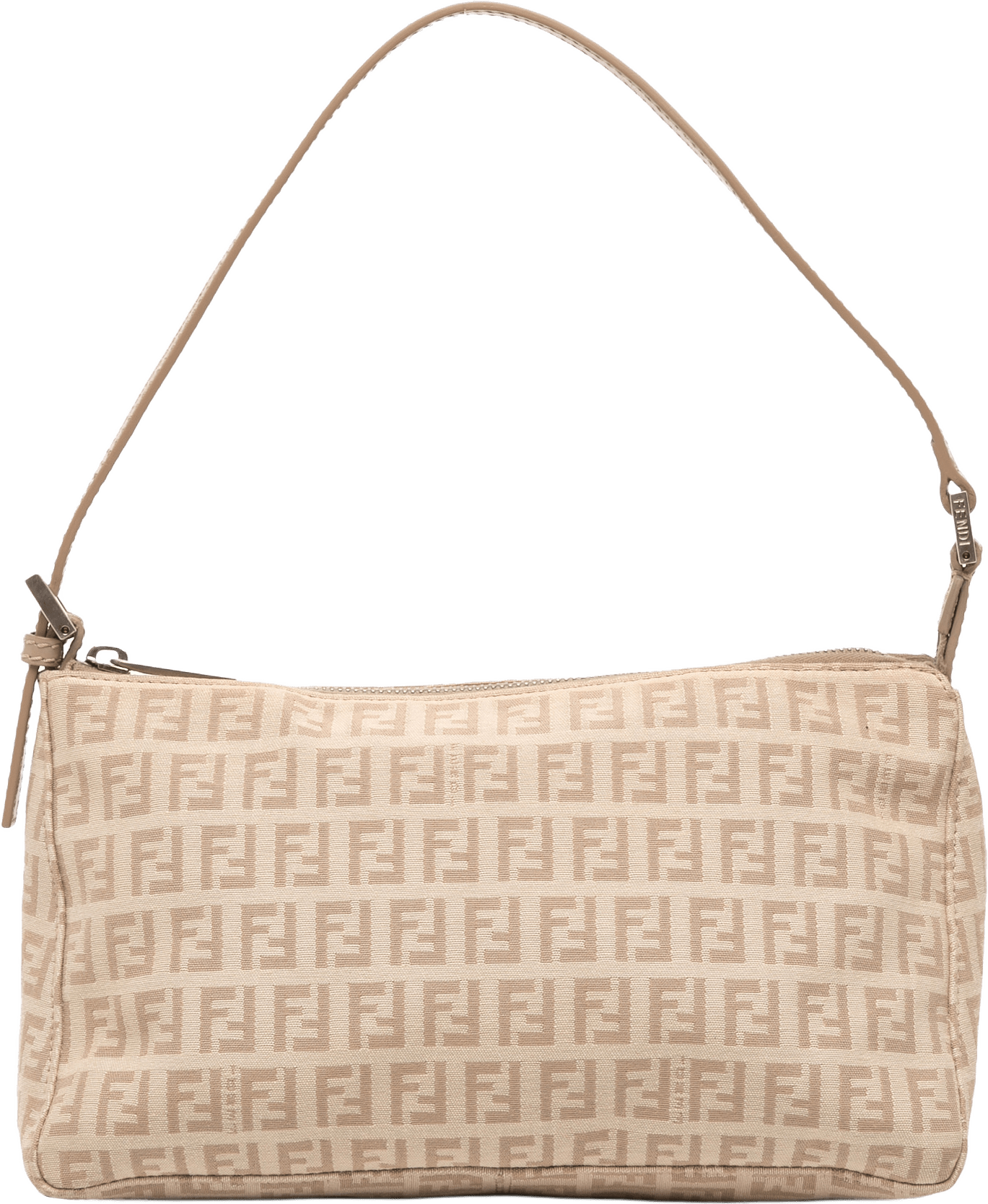 Fendi Zucchino Canvas Pochette, från Luxclusif, i färgen beige.