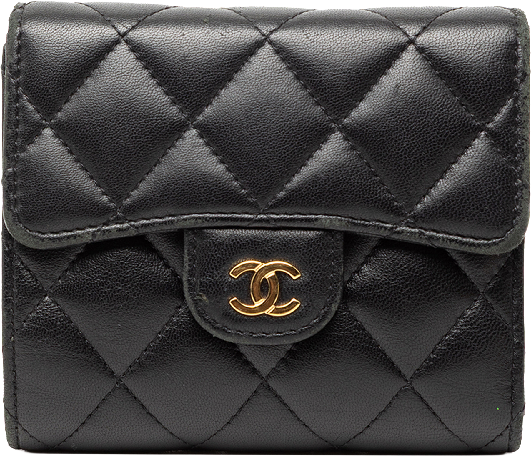 Chanel Classic Lambskin Small Flap Wallet, från Luxclusif, i färgen black.