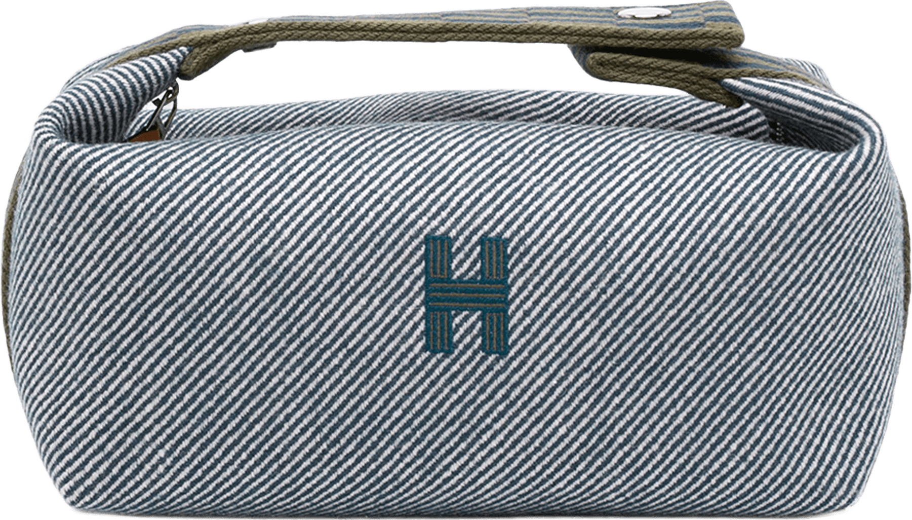 Hermès Small Wool Bride A Brac H Natte Case, från Luxclusif, i färgen blå.