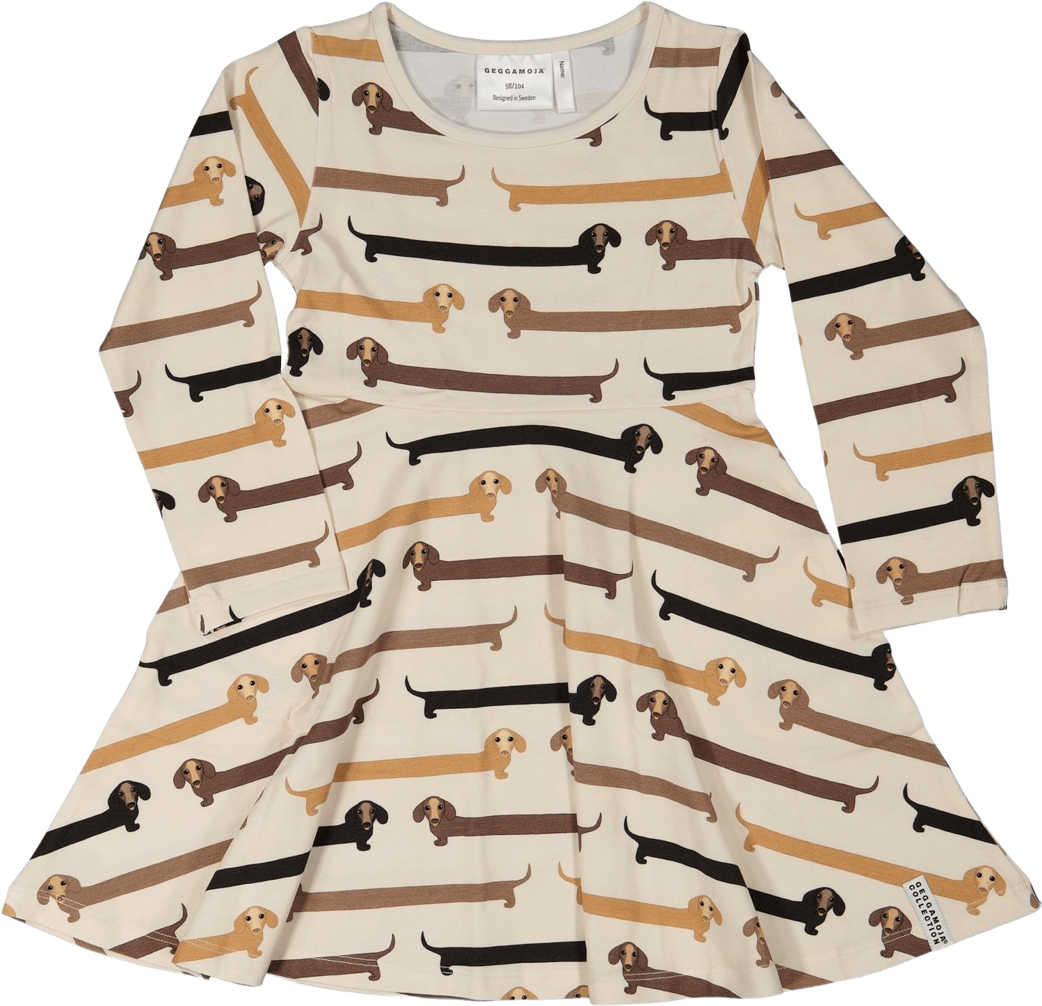 Snurrklänning, från Geggamoja, i färgen beige.