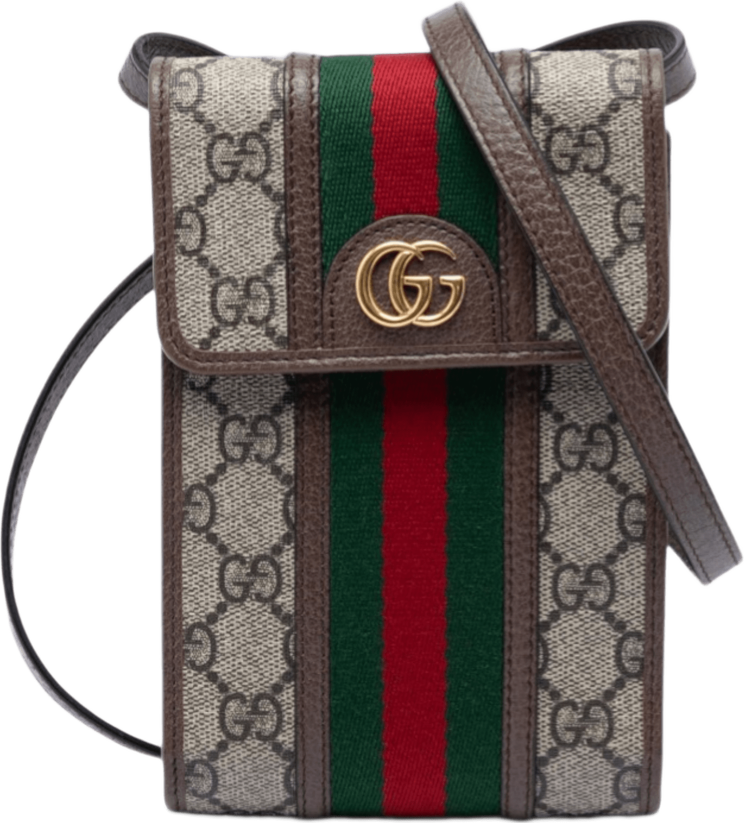 Gucci Mini Gg Supreme Web Ophidia Crossbody, från Luxclusif, i färgen beige.