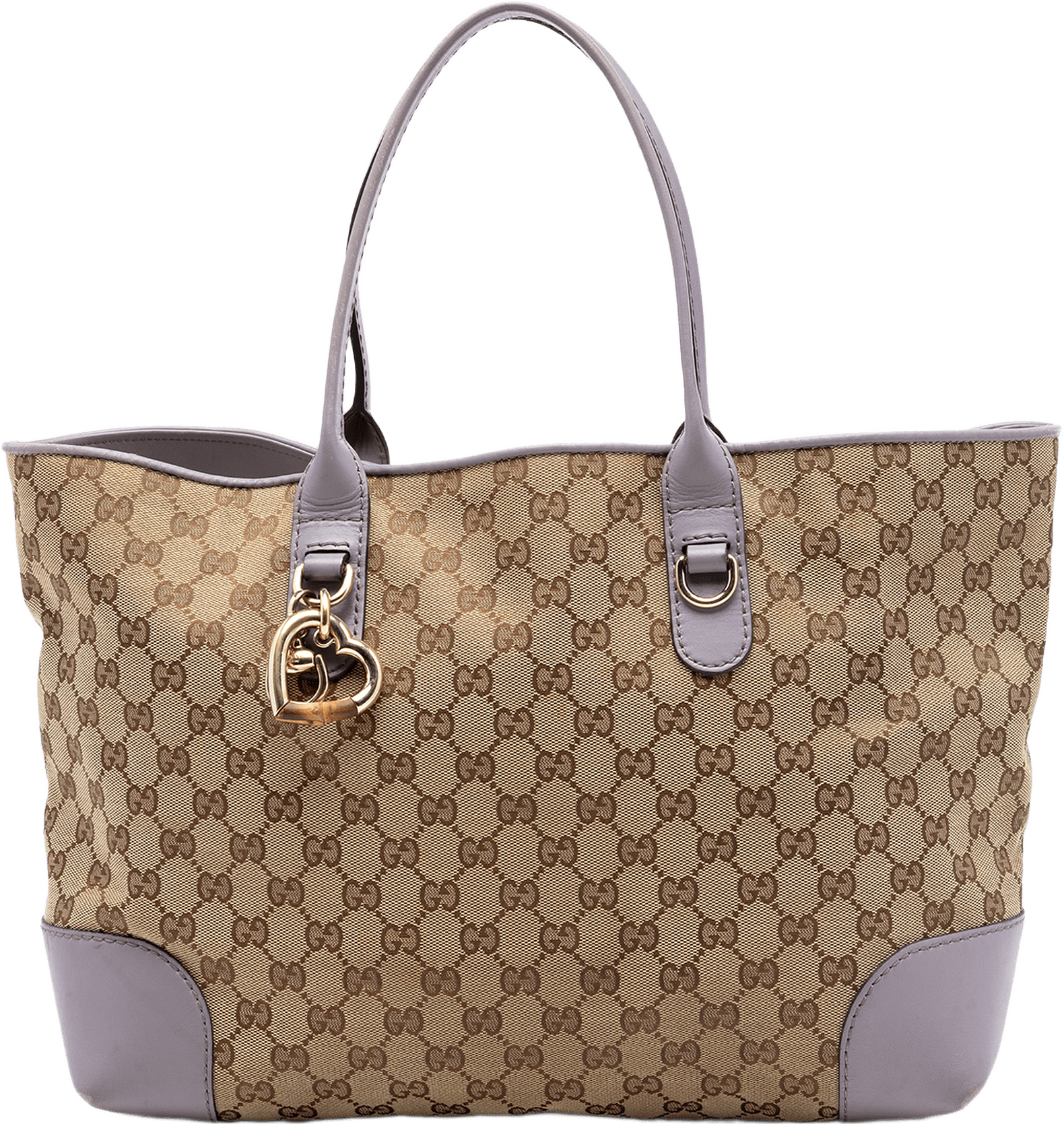 Gucci Gg Canvas Heart Bit Tote, från Luxclusif, i färgen beige.