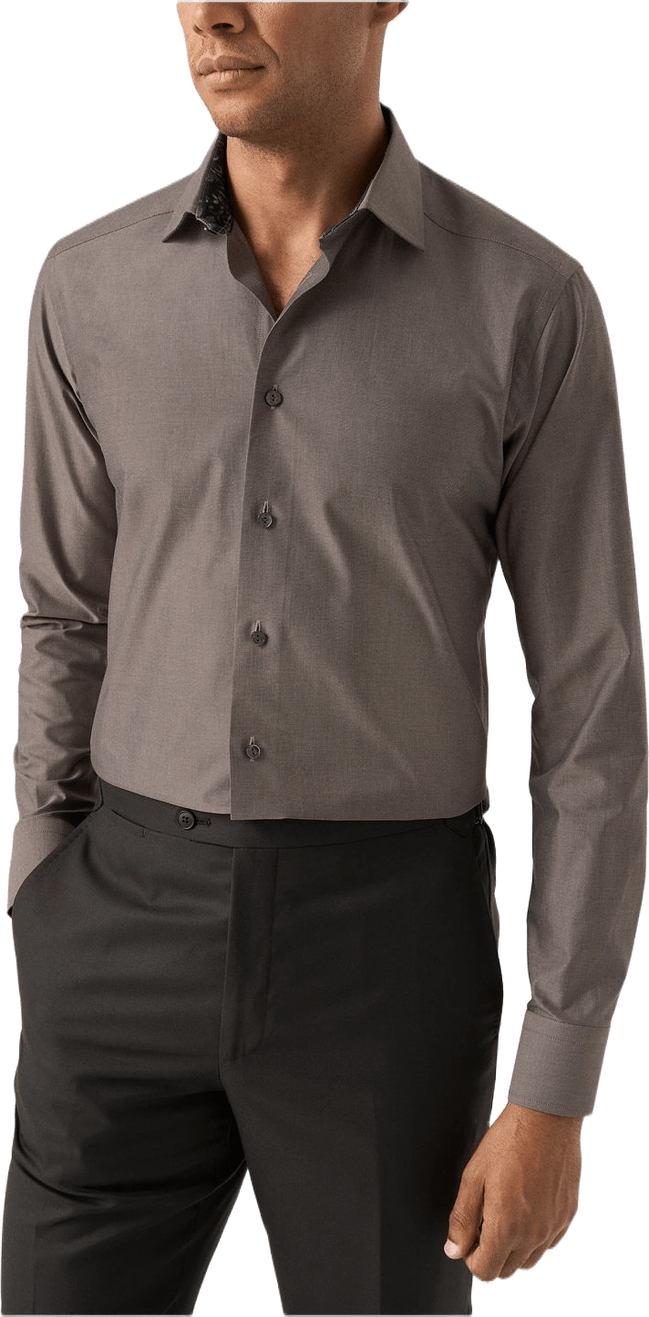 Signature Twill-skjorta Contemporary Fit, från Eton, i färgen dark brown.