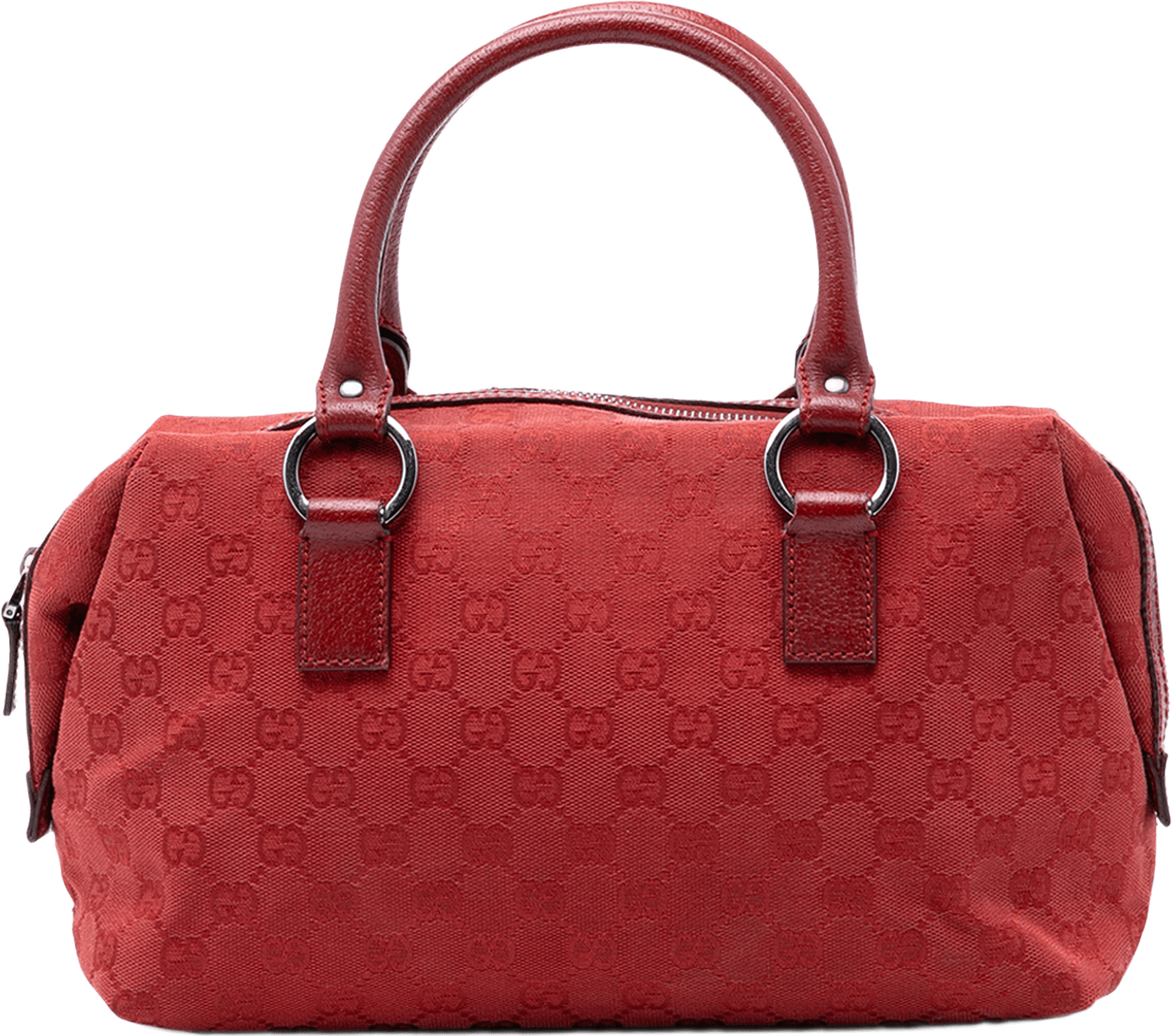 Gucci Gg Canvas Boston Bag, från Luxclusif, i färgen röd.
