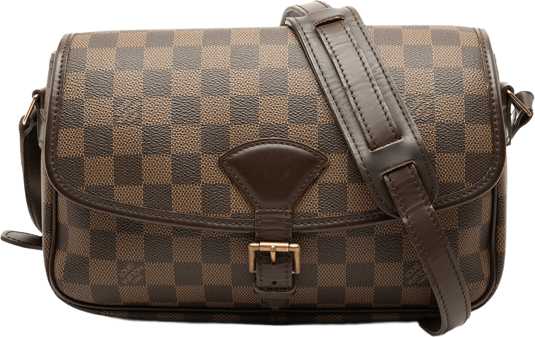 Louis Vuitton Damier Ebene Sologne, från Luxclusif, i färgen brun.