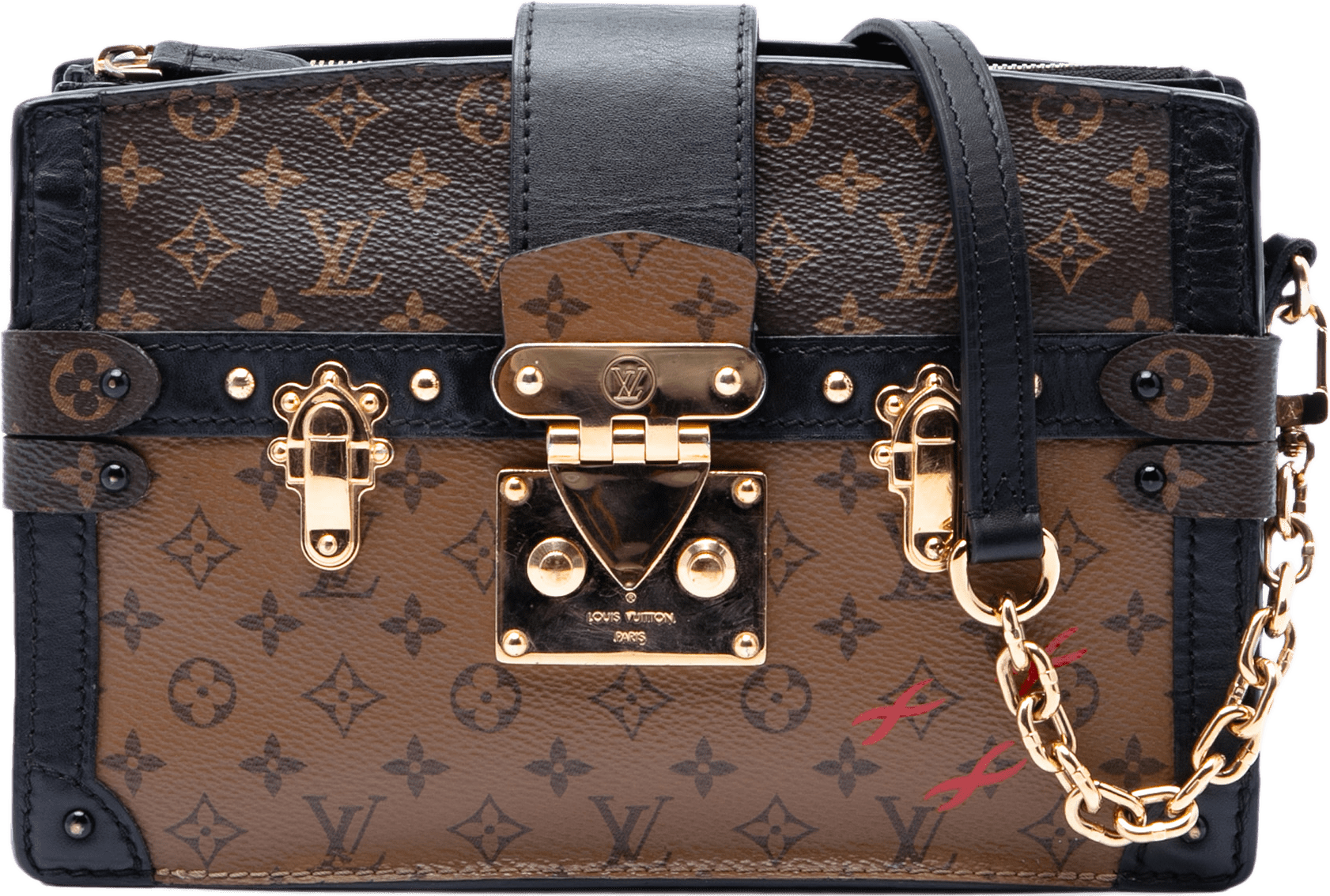 Louis Vuitton Monogram Reverse Trunk Clutch, från Luxclusif, i färgen brown.